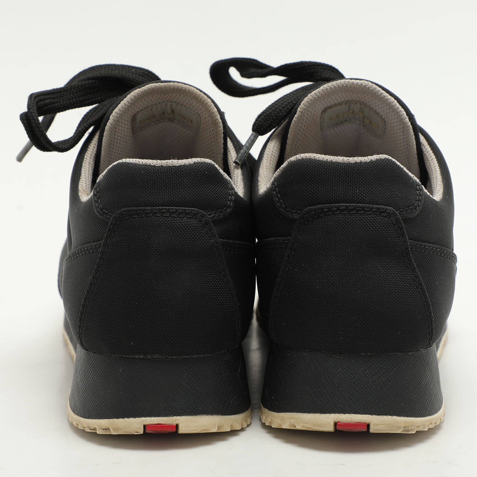 Prada Sport Black Nylon Low Top Sneakers Size 39 