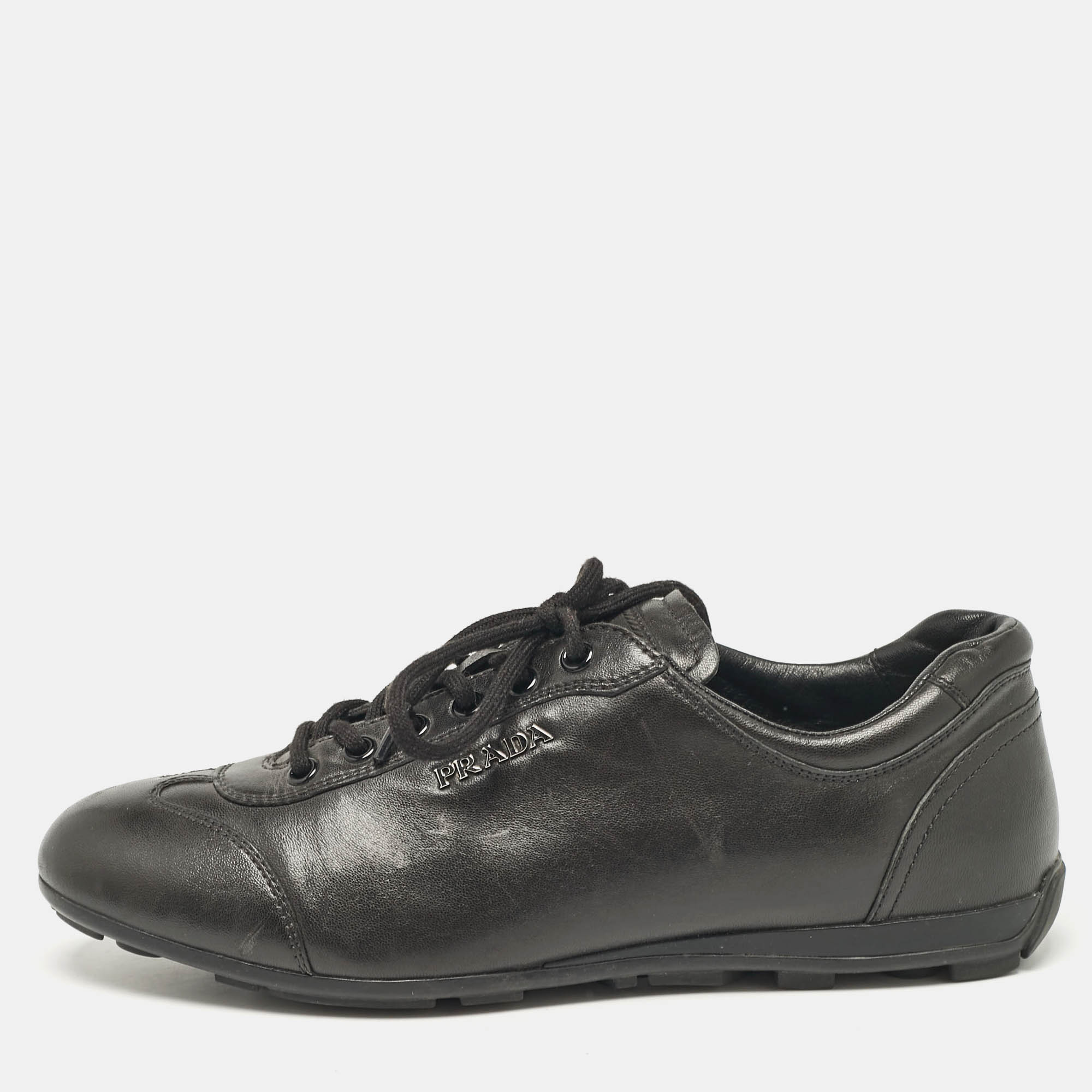 

Prada Sport Black Leather Low Top Sneakers Size