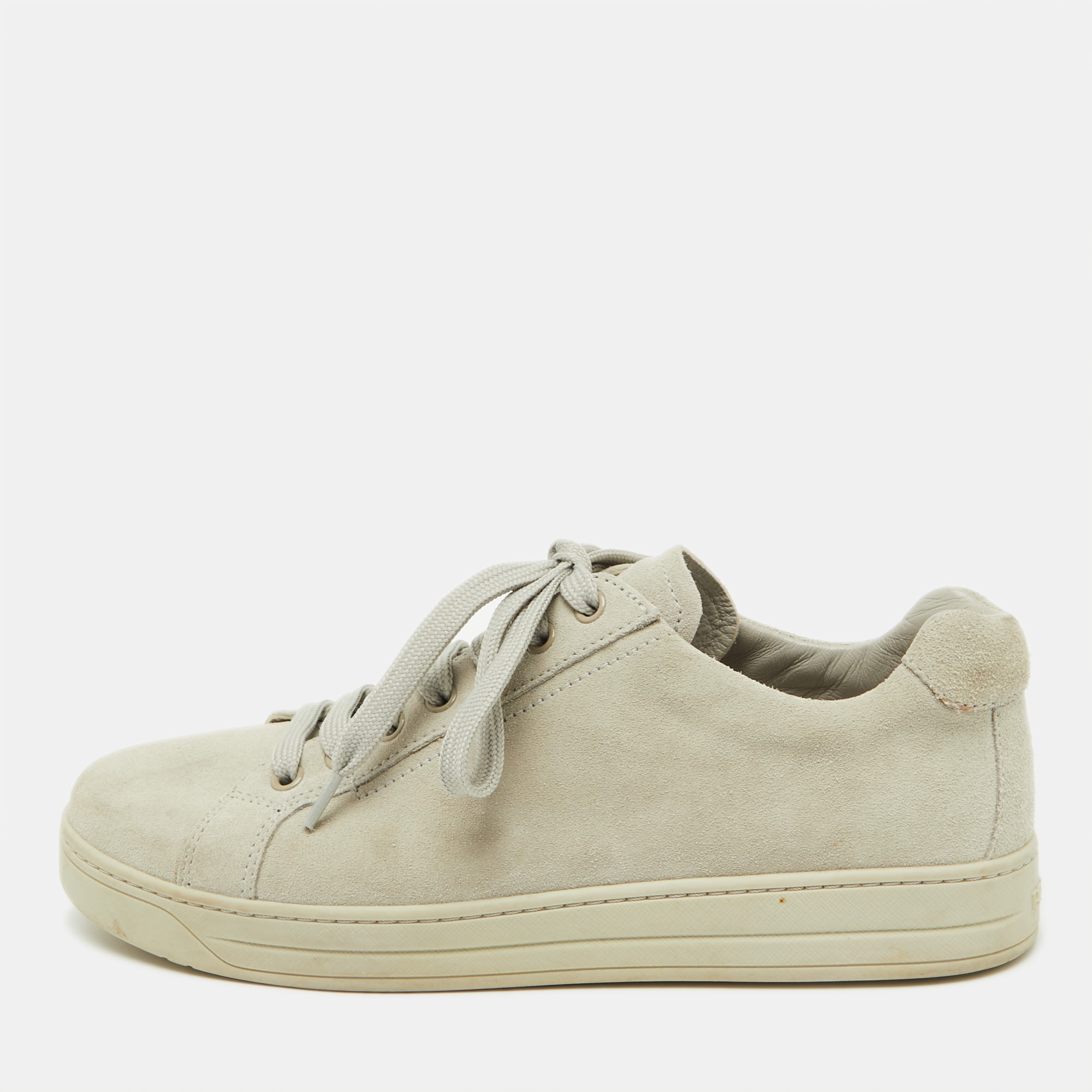 

Prada Sport Light Grey Suede Low Top Sneakers Size