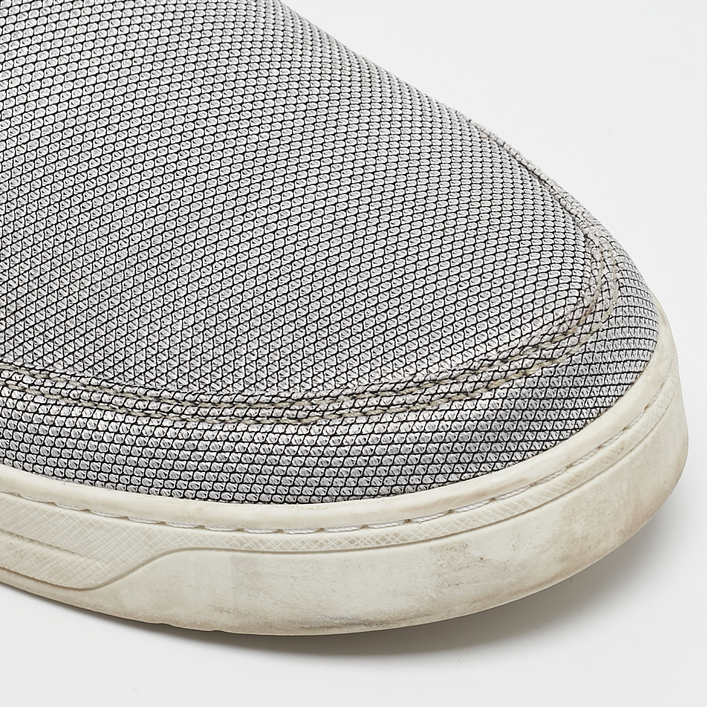 Prada Sport Silver Nylon Slip On Sneakers Size 39 