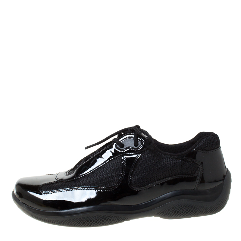 

Prada Sport Black Patent Leather And Mesh Sneakers Size