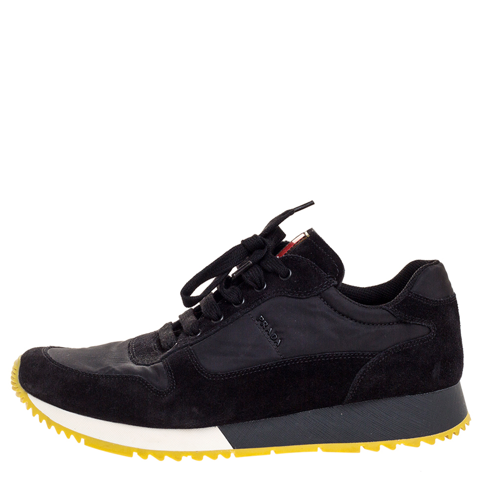 

Prada Sport Black Suede And Nylon Lace Up Sneakers Size