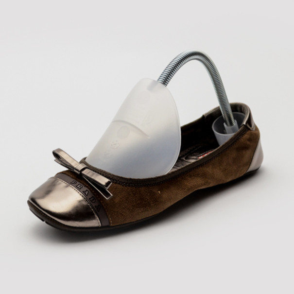 Pre Owned Prada Sport Cigar Suede Camoscio Bow Ballet Flats Size 38.5