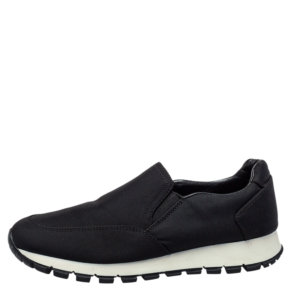 

Prada Sport Black Canvas Slip On Sneakers Size