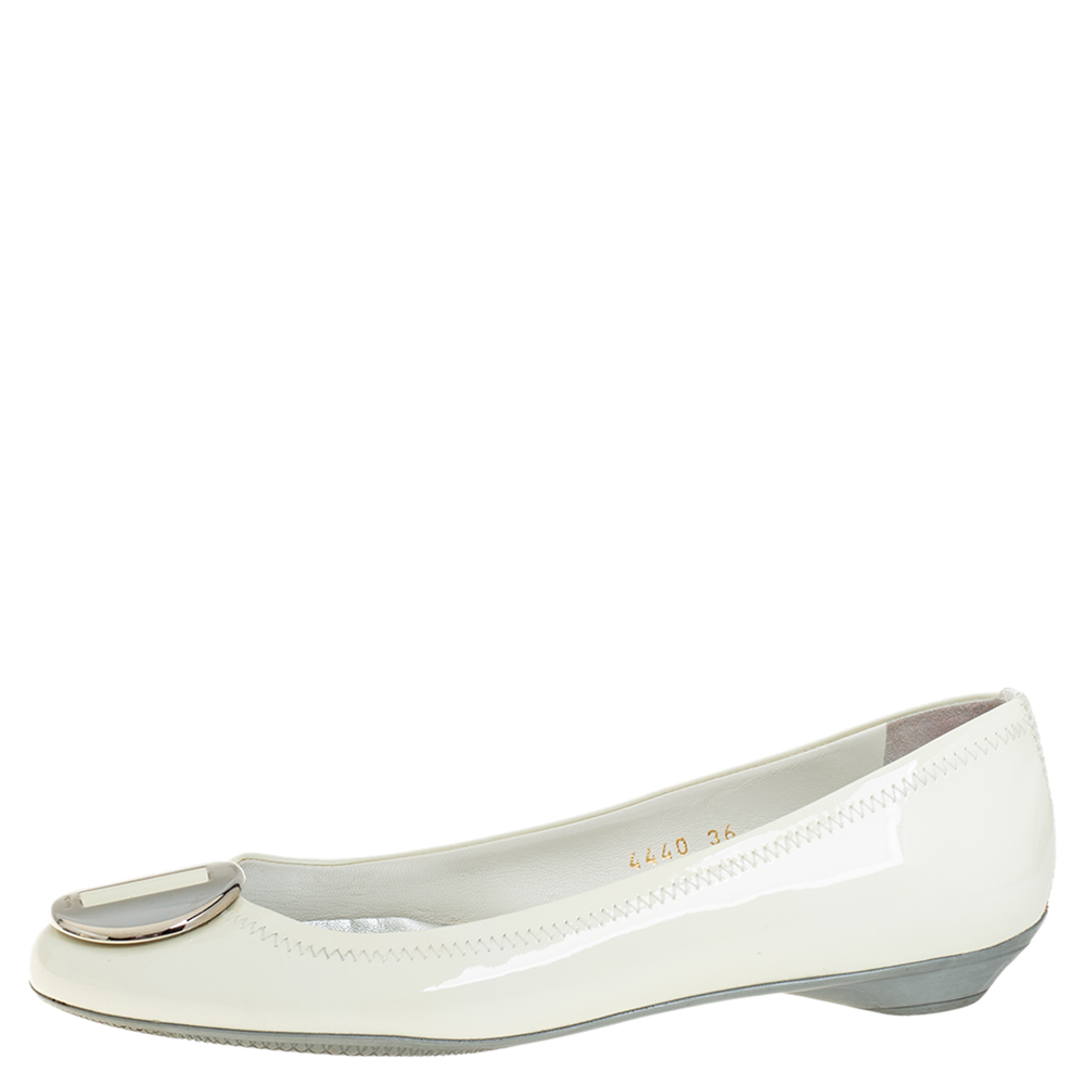 

Prada White Patent Leather Ballet Flats Size