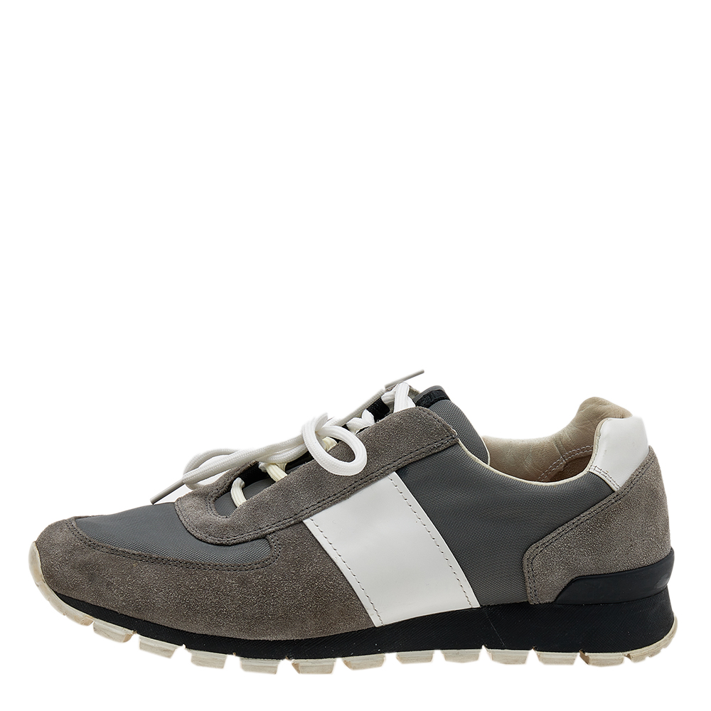 

Prada Sport Grey/White Suede and Nylon Low Top Sneakers Size