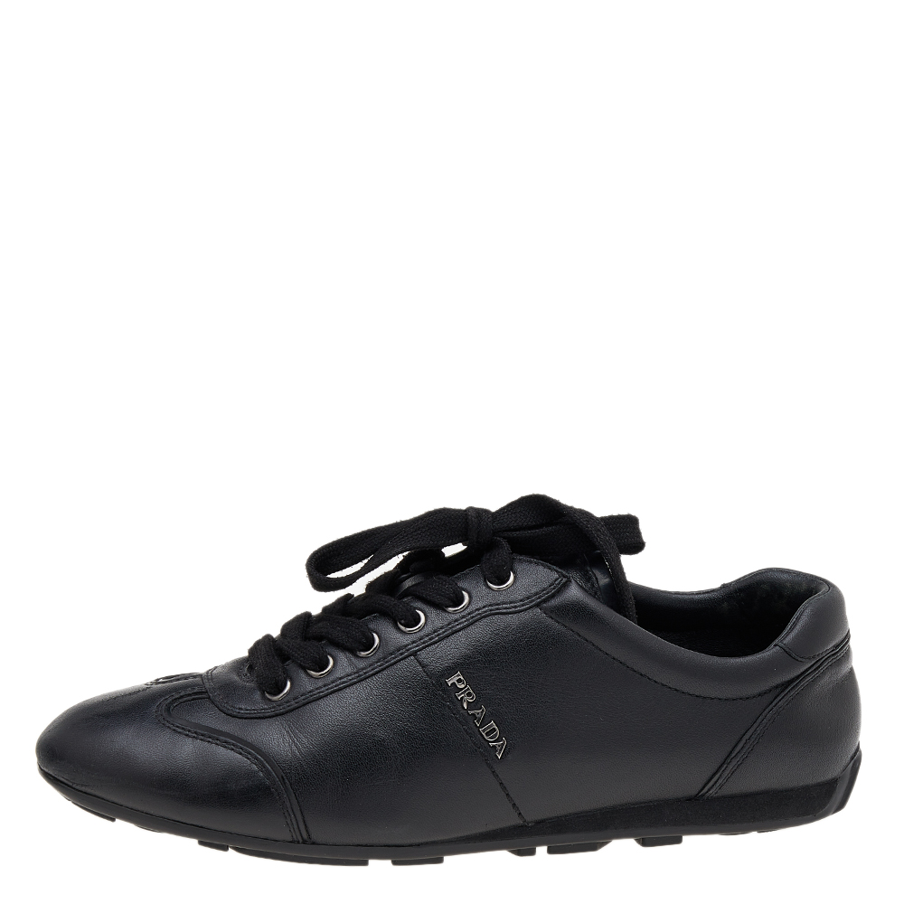 

Prada Sport Black Leather Low Top Sneakers Size