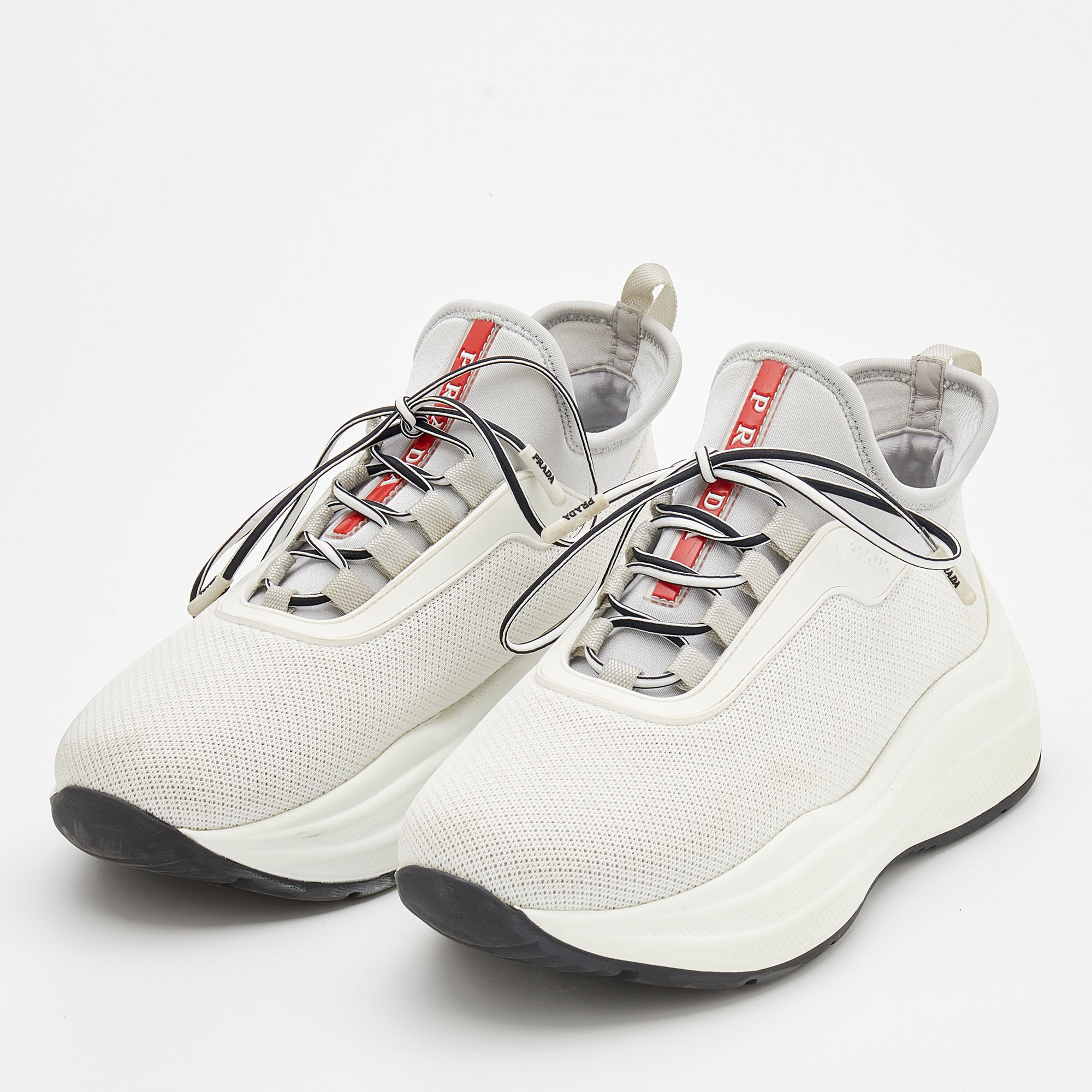 

Prada Sport White/Grey Mesh and Neoprene America’s Cup Sneakers Size