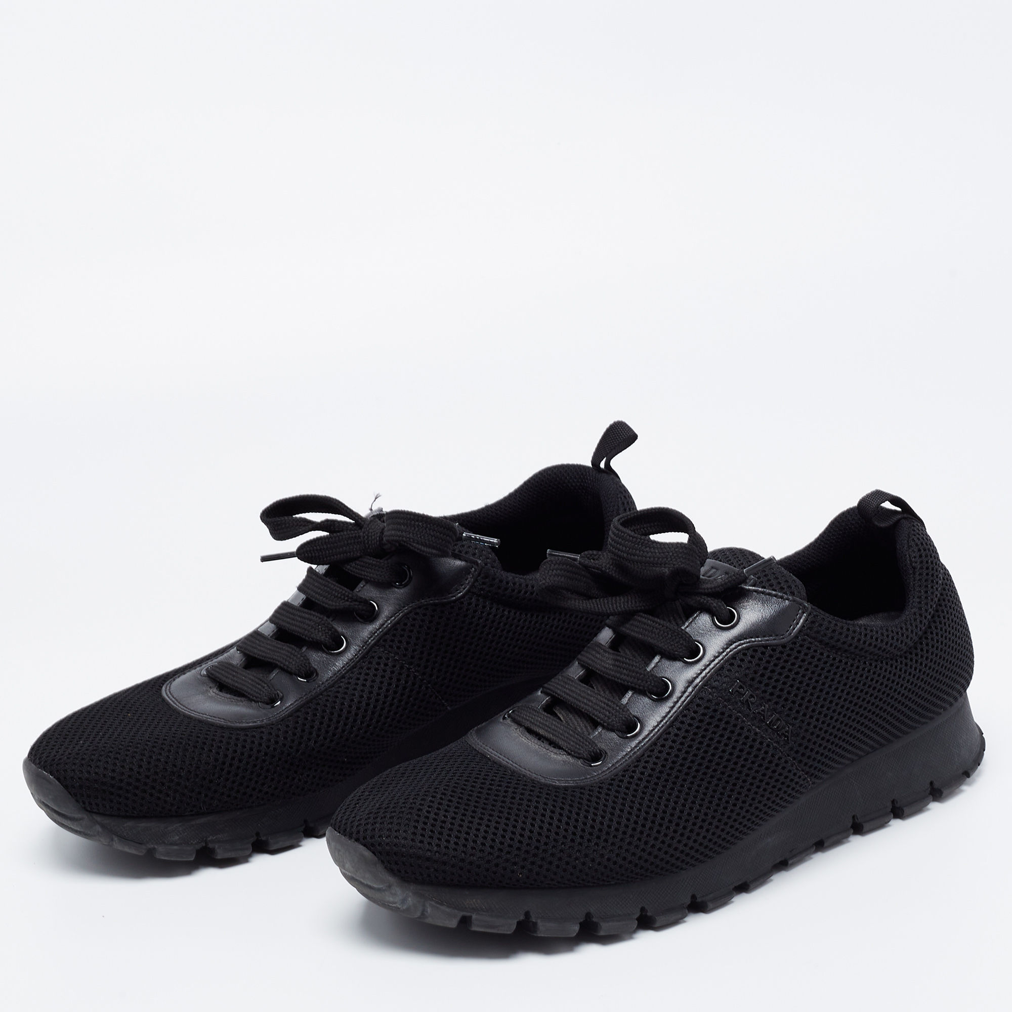

Prada Sport Black Mesh Low-Top Sneakers Size