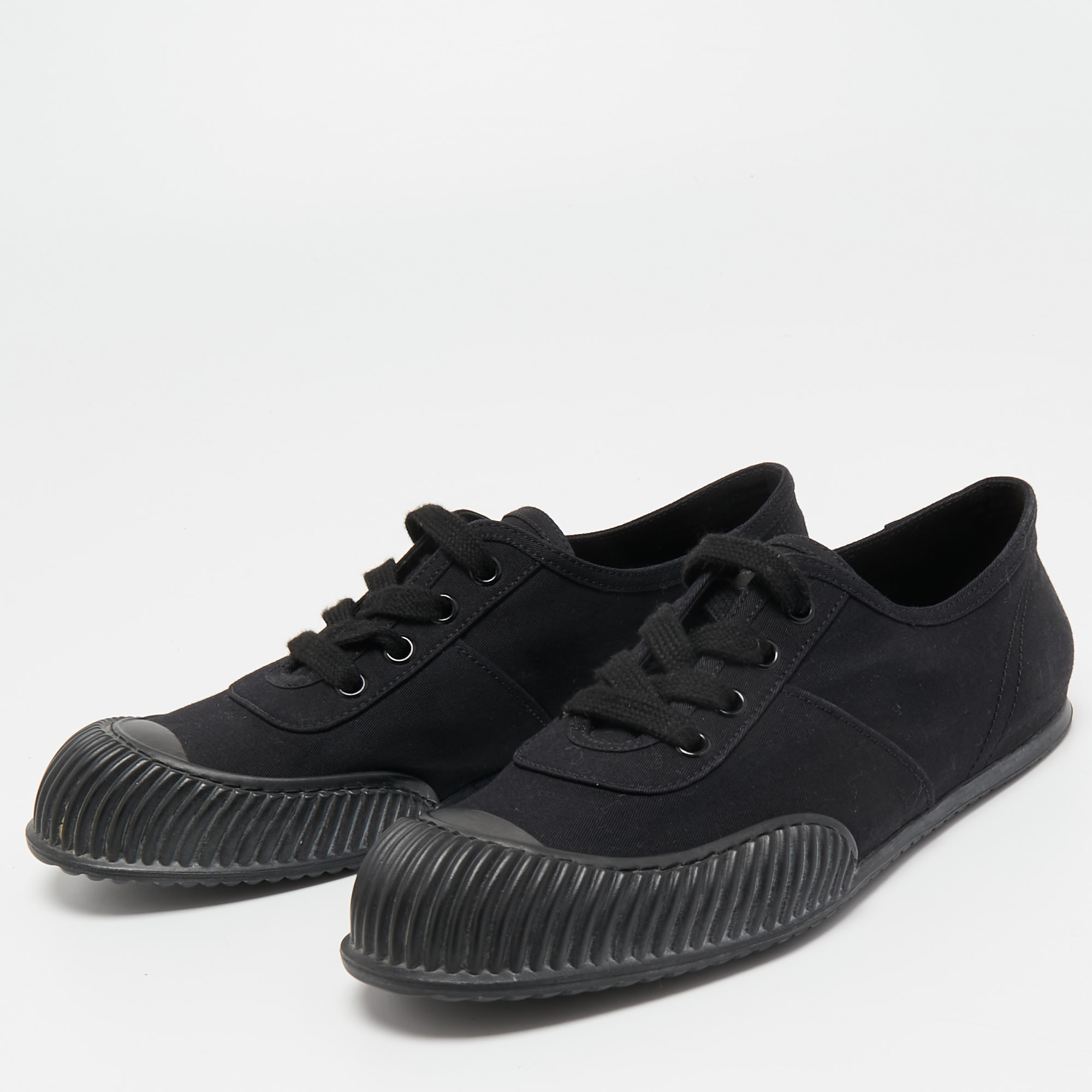 

Prada Sport Black Canvas and Rubber Low Top Sneakers Size