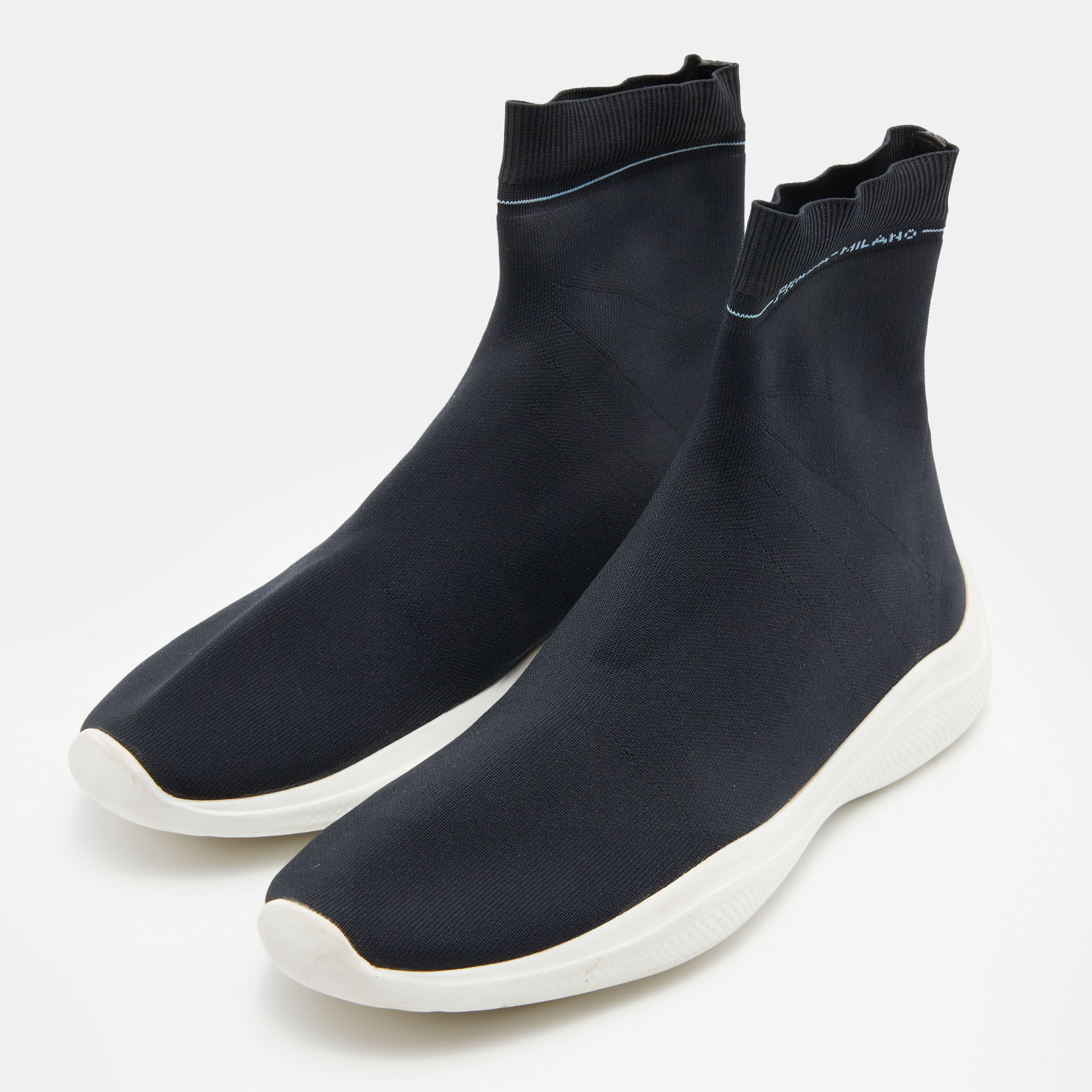 

Prada Sport Black Stretch Knit Slip On Sneakers Size