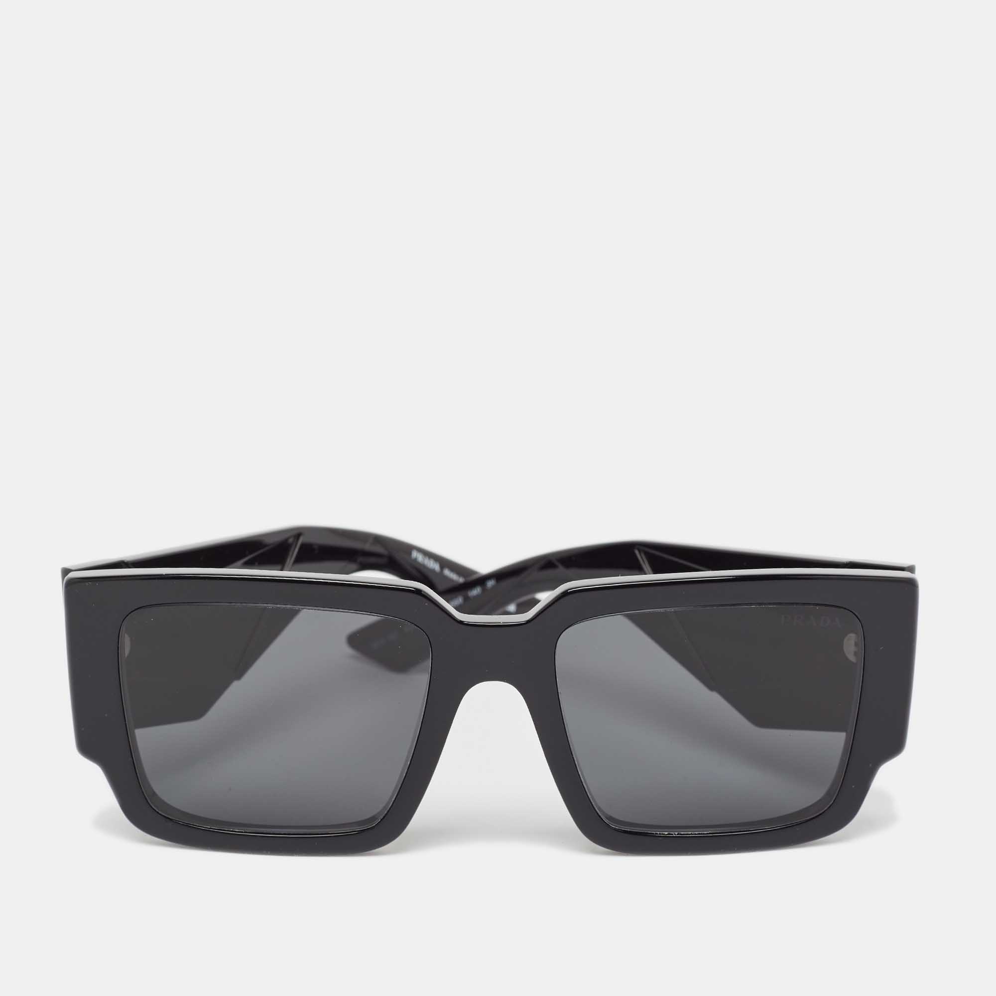 

Prada Black Logo SPR 16Z Frame Square Sunglasses