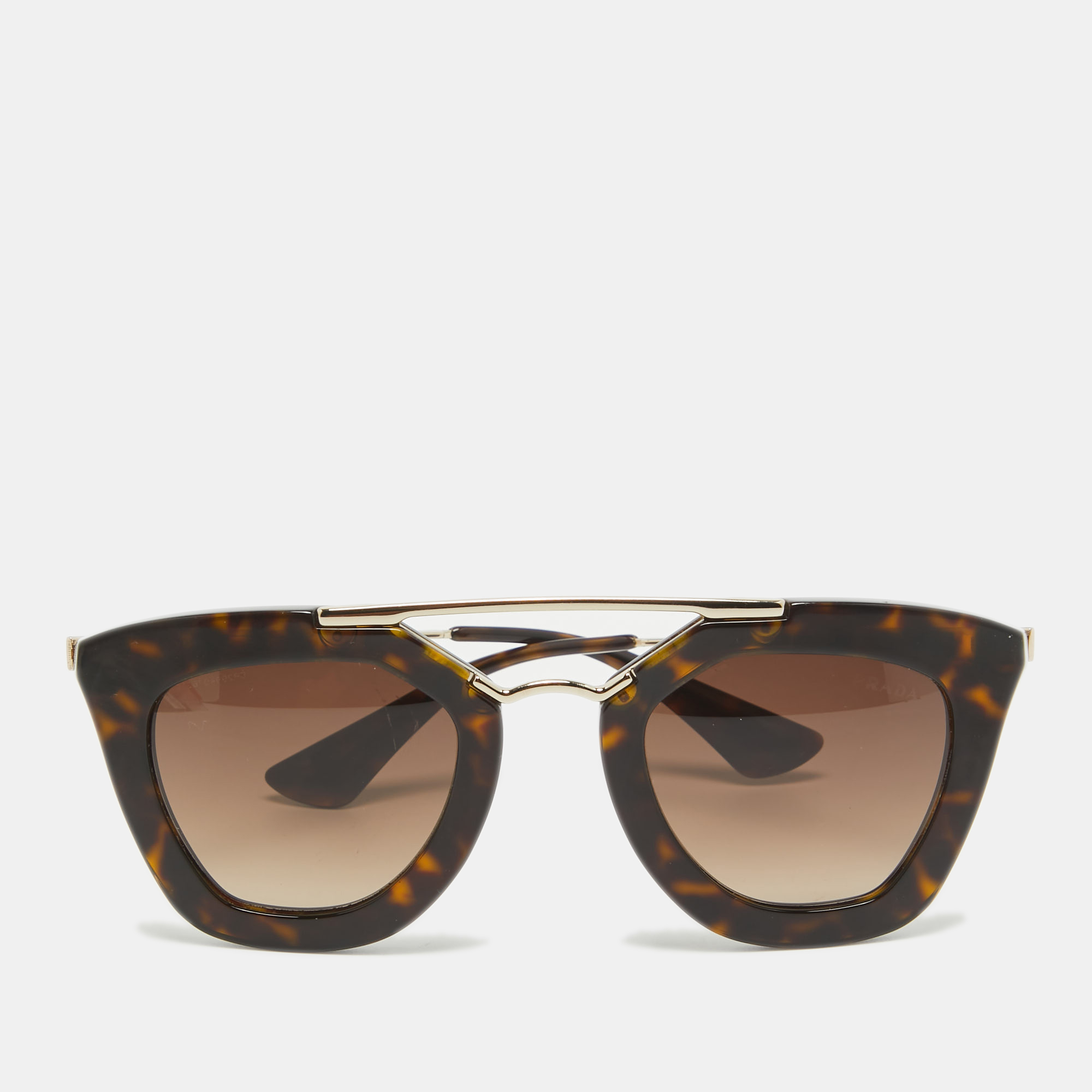 

Prada Tortoise Brown/Gold Gradient SPR 090 Cat Eye Sunglasses