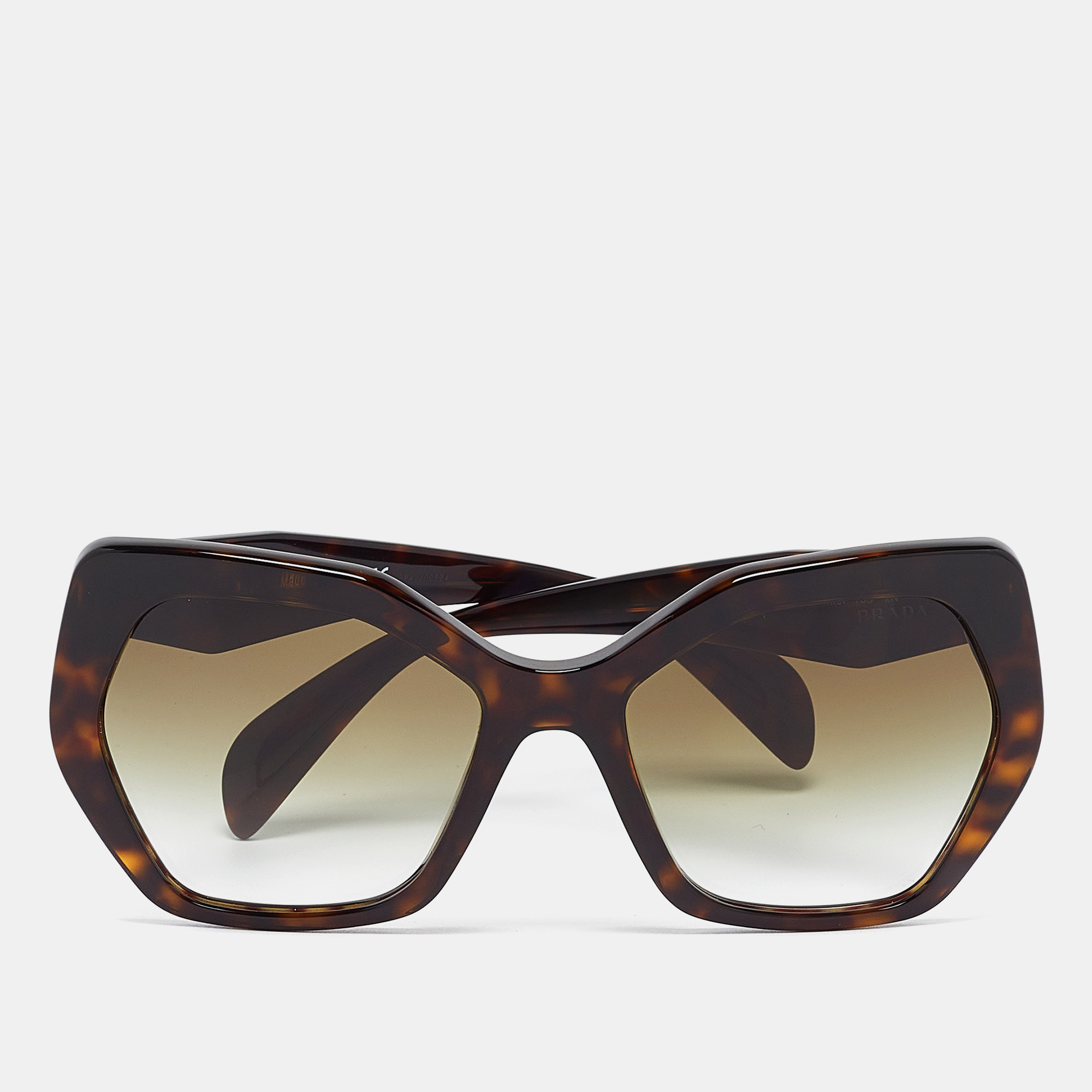 

Prada Brown Gradient Tortoise Frame Tortoise Hexagonal Sunglasses