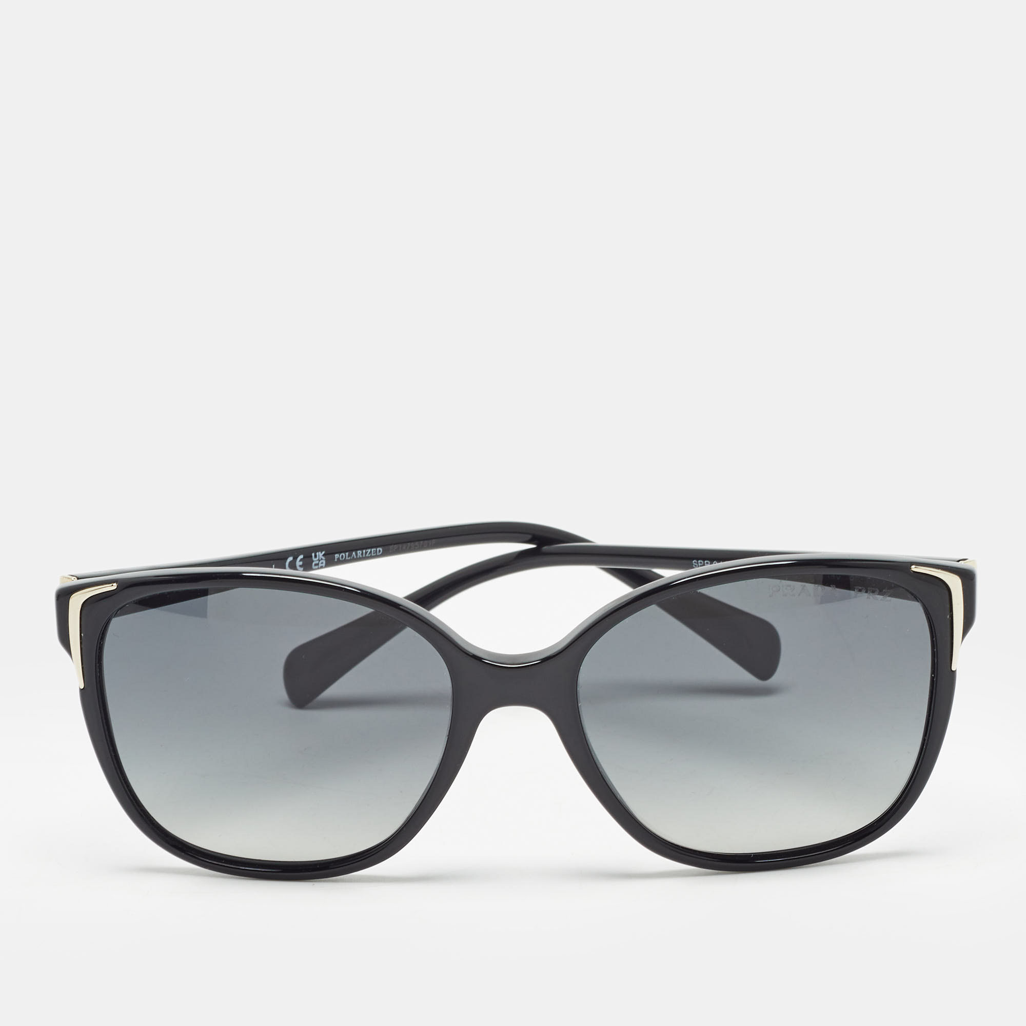 

Prada Black Gradient SPR01O Polarized Frame Square Sunglasses