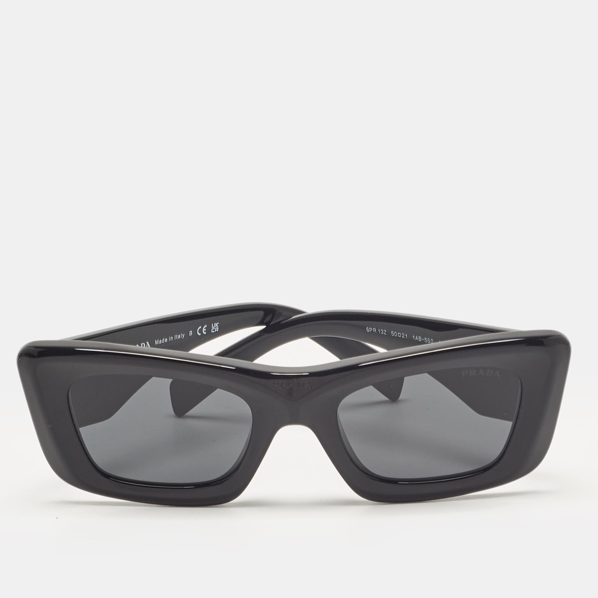 

Prada Black SPR 13Z Symbole Rectangular Sunglasses