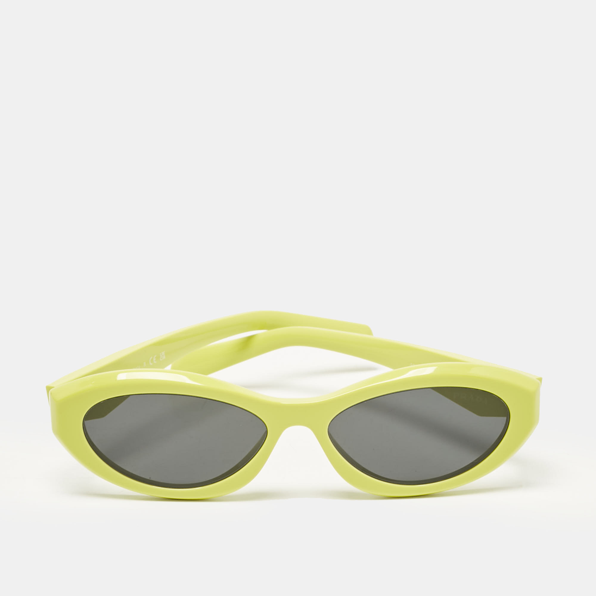 

Prada Lime/Black SPR26Z Frame Oval Sunglasses, Green