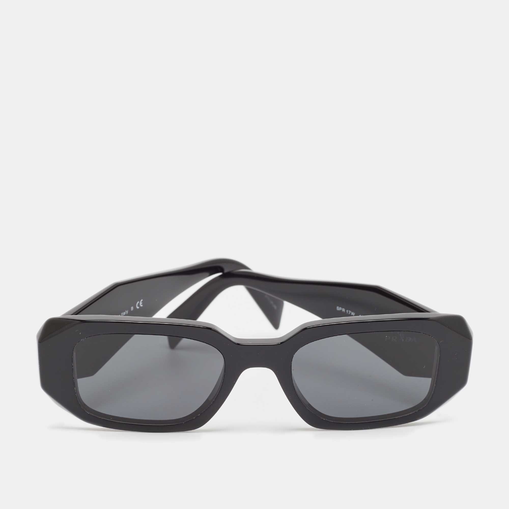 

Prada Black SPR17W Symbole Rectangular Sunglasses