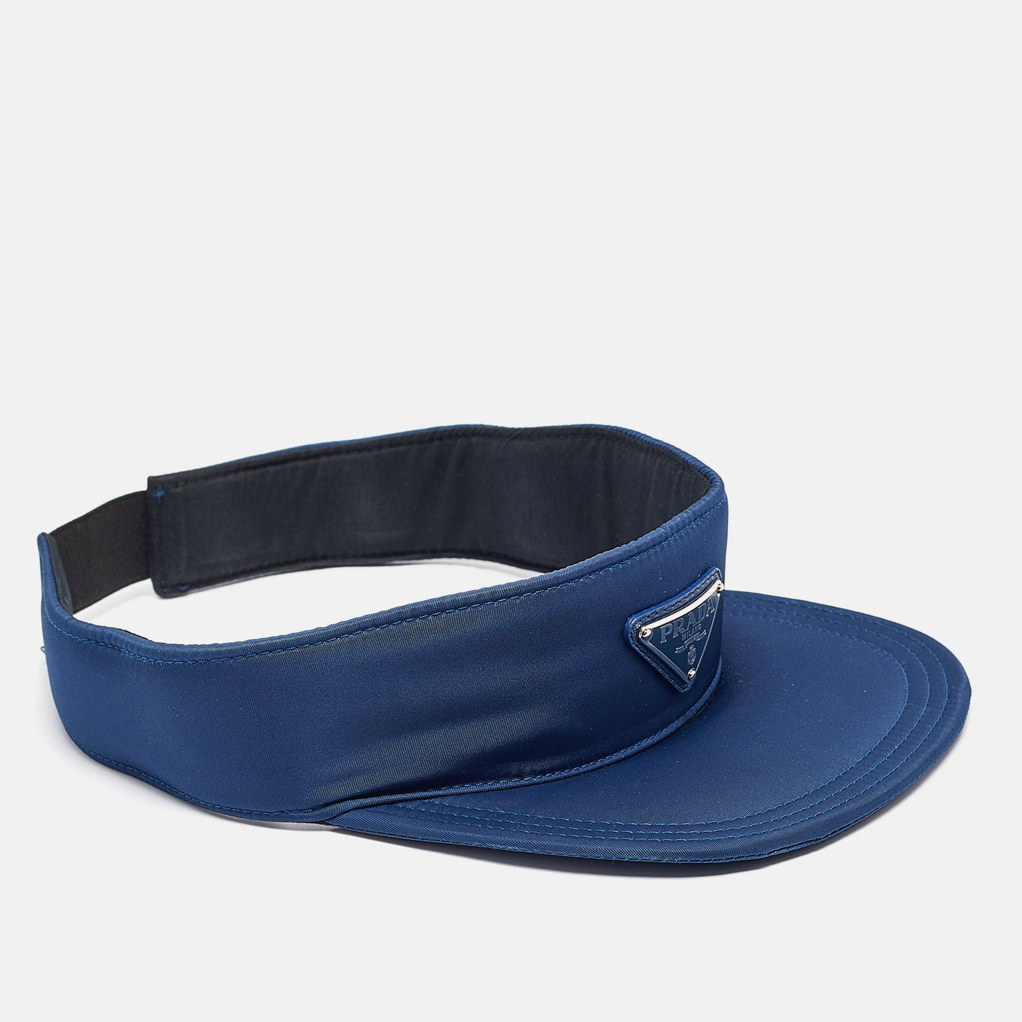 

Prada Blue Enameled Metal Triangle Logo Nylon Visor