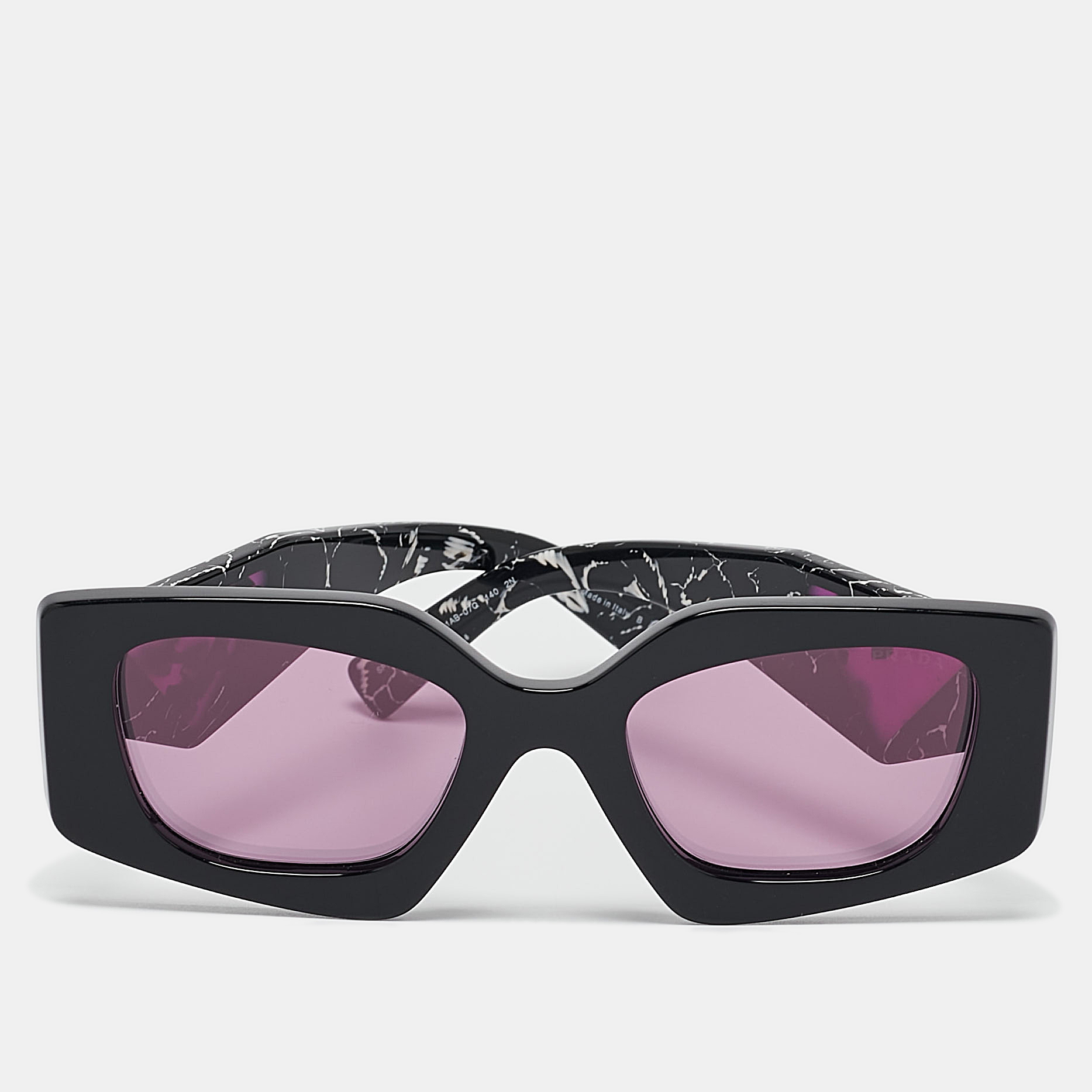 

Prada Black/Purple SPR15Y Symbole Rectangle Sunglasses