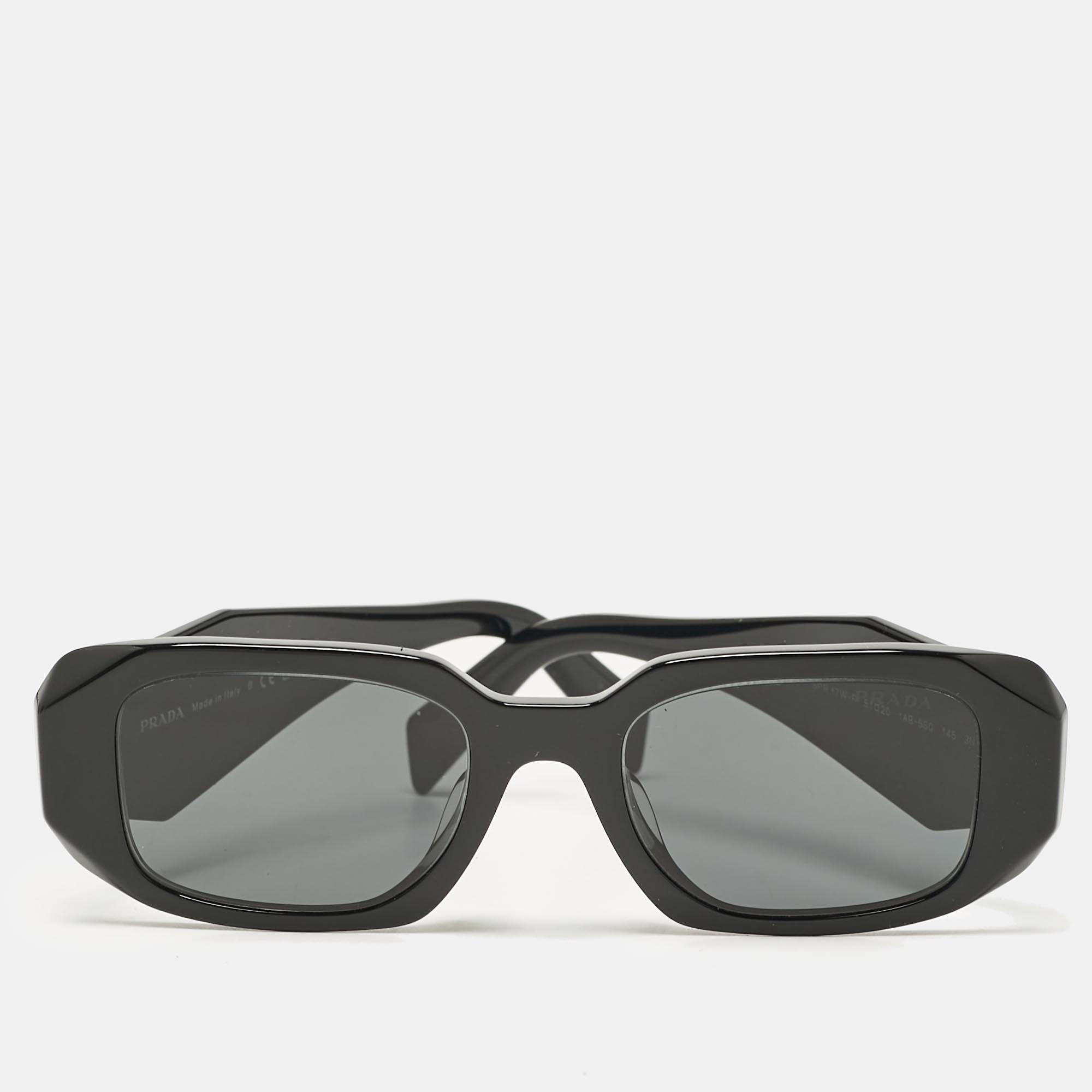 

Prada Black SPR 17W-F Symbole Rectangular Sunglasses