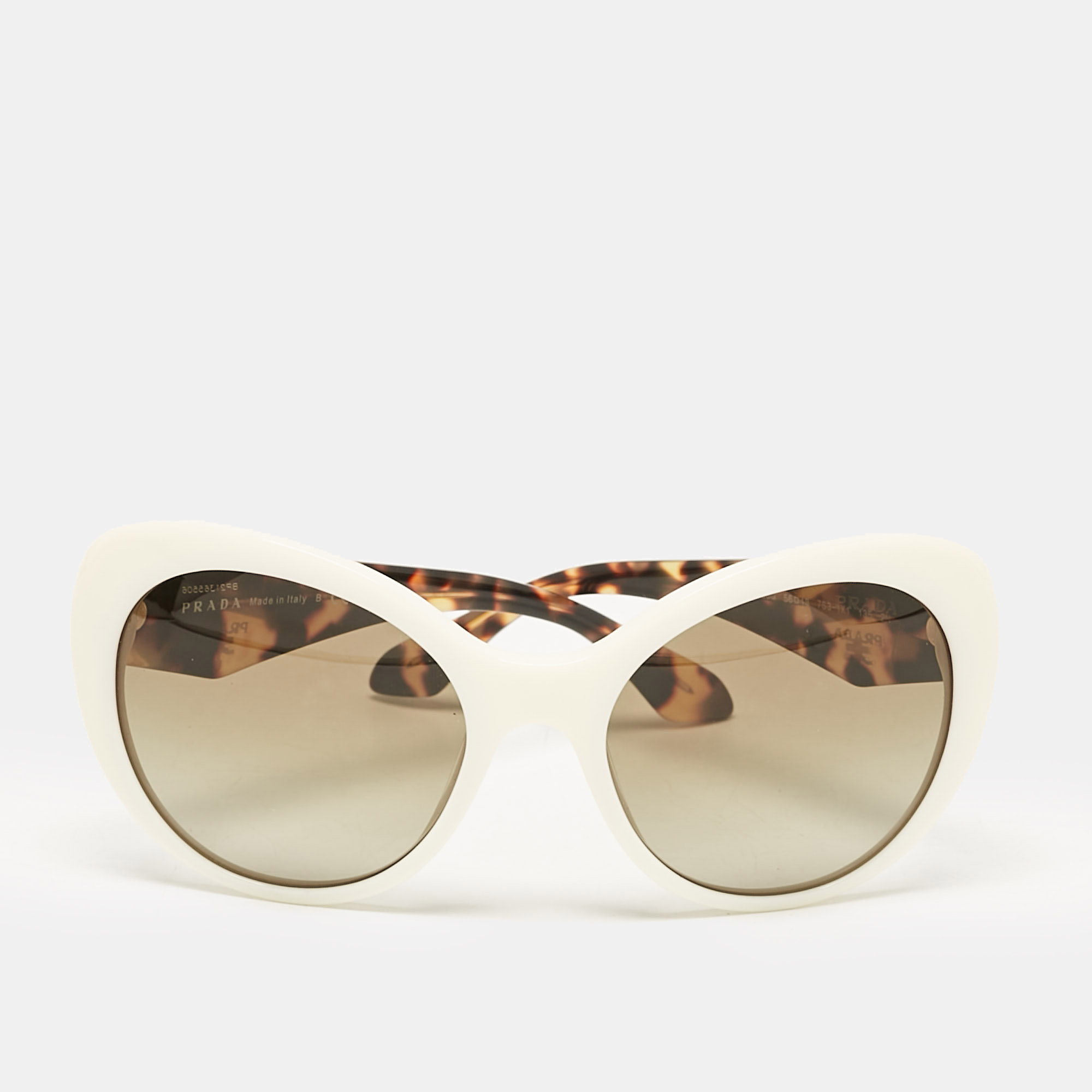 

Prada Tortoise Brown/White SPR26Q Crystals Cat Eye Sunglasses