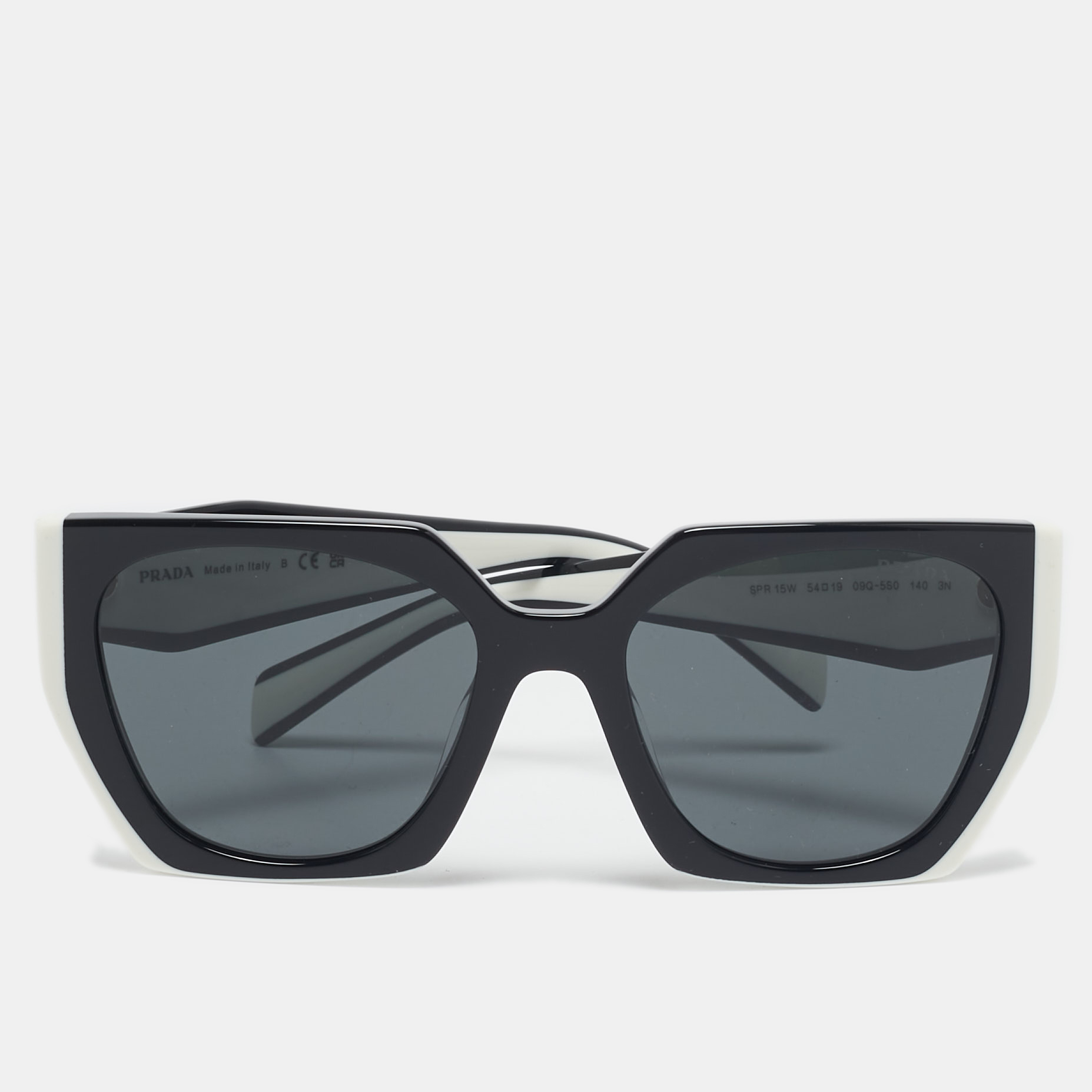 

Prada Black Black/White SPR15W Sunglasses