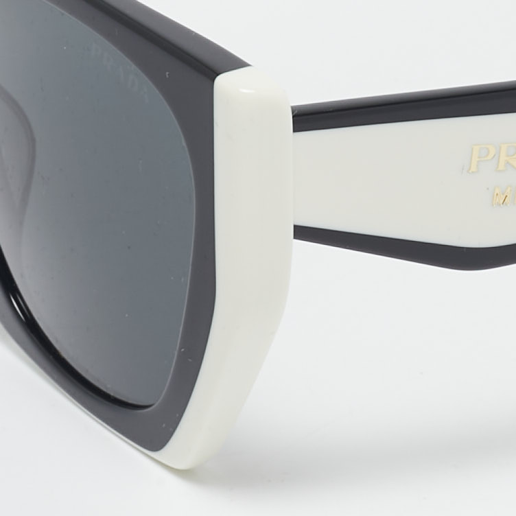 Prada  Black Black/White SPR15W Sunglasses 