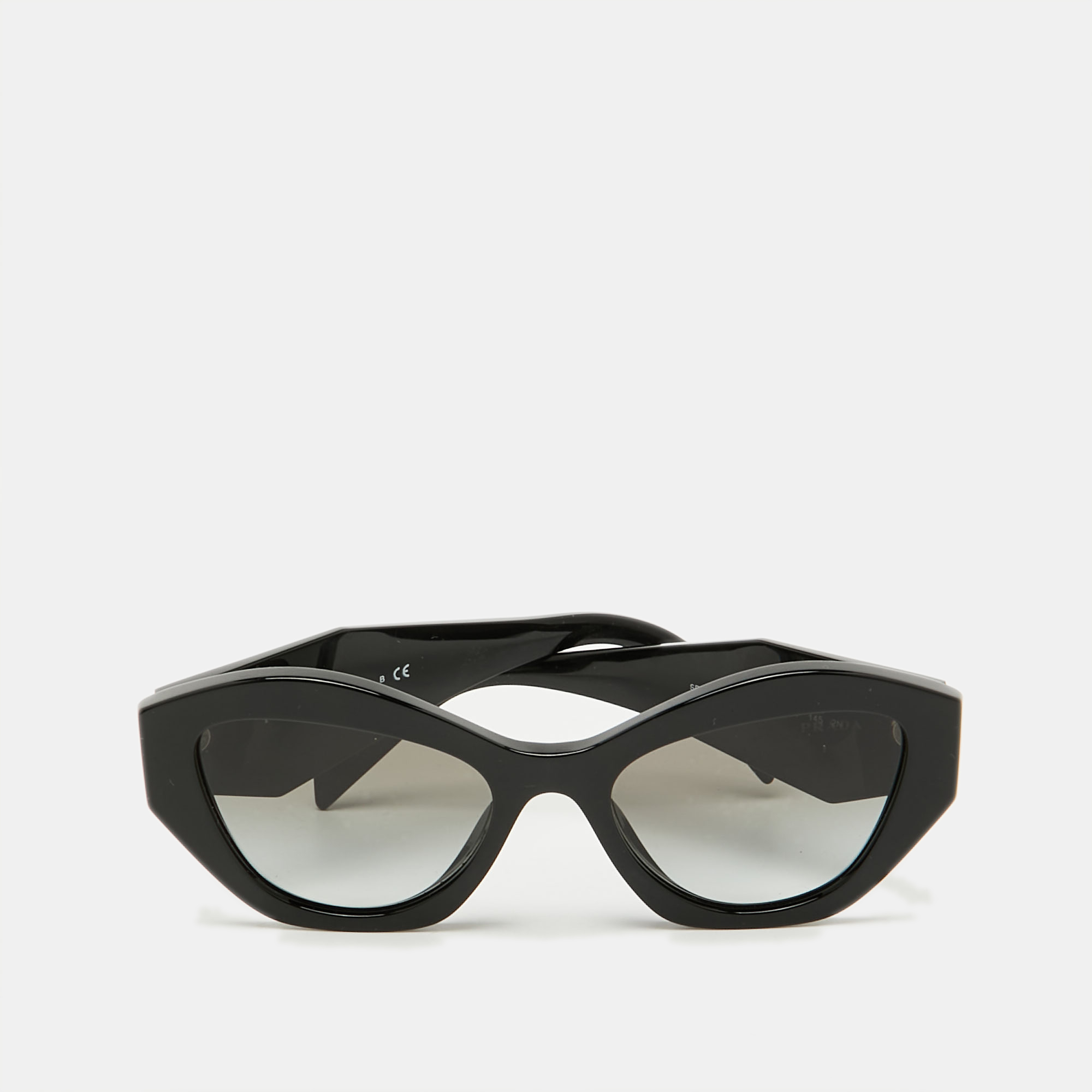 

Prada Black/Grey Gradient SPR07Y Symbole Cat-Eye Sunglasses