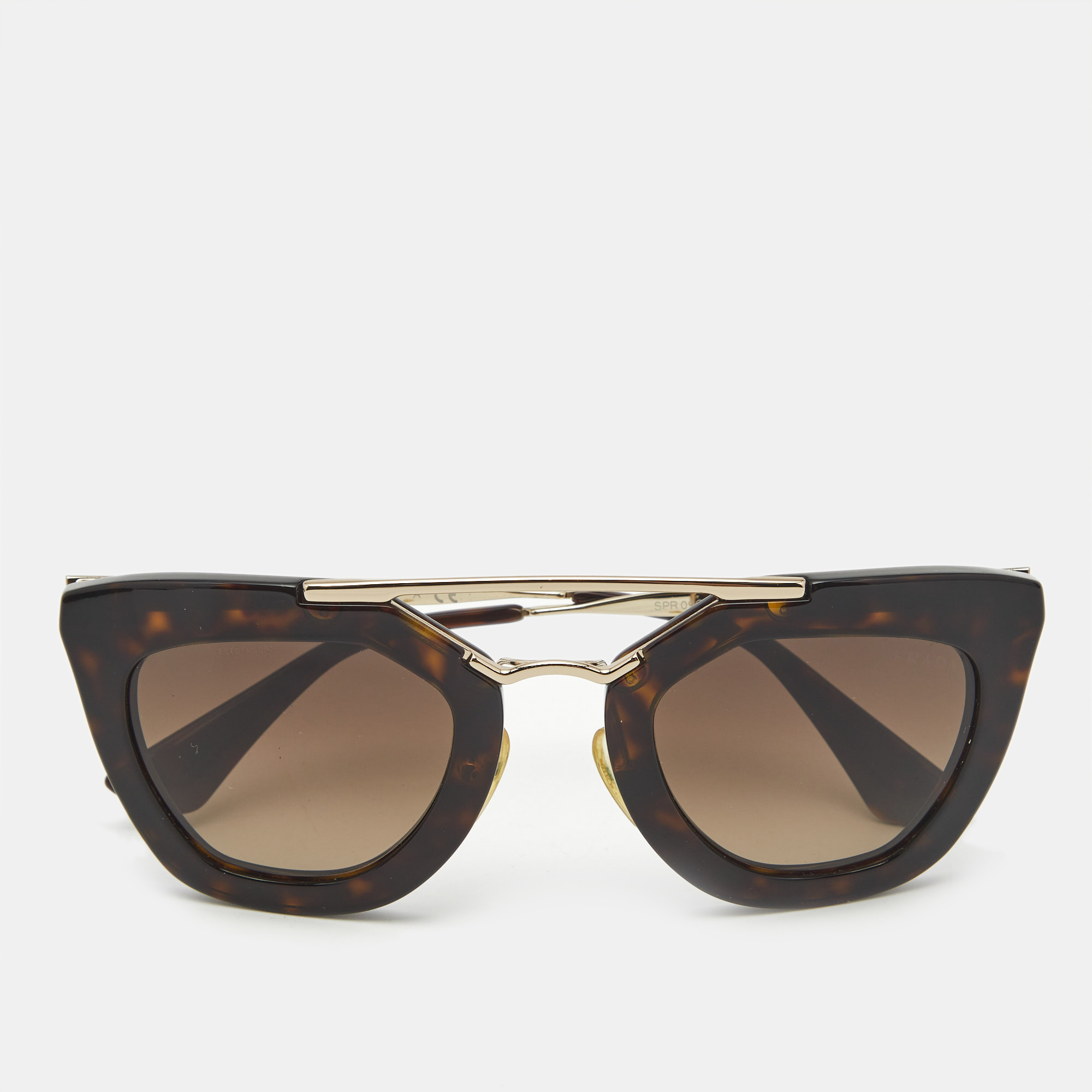 

Prada Tortoise Brown Gradient SPR 09Q Cat Eye Sunglasses