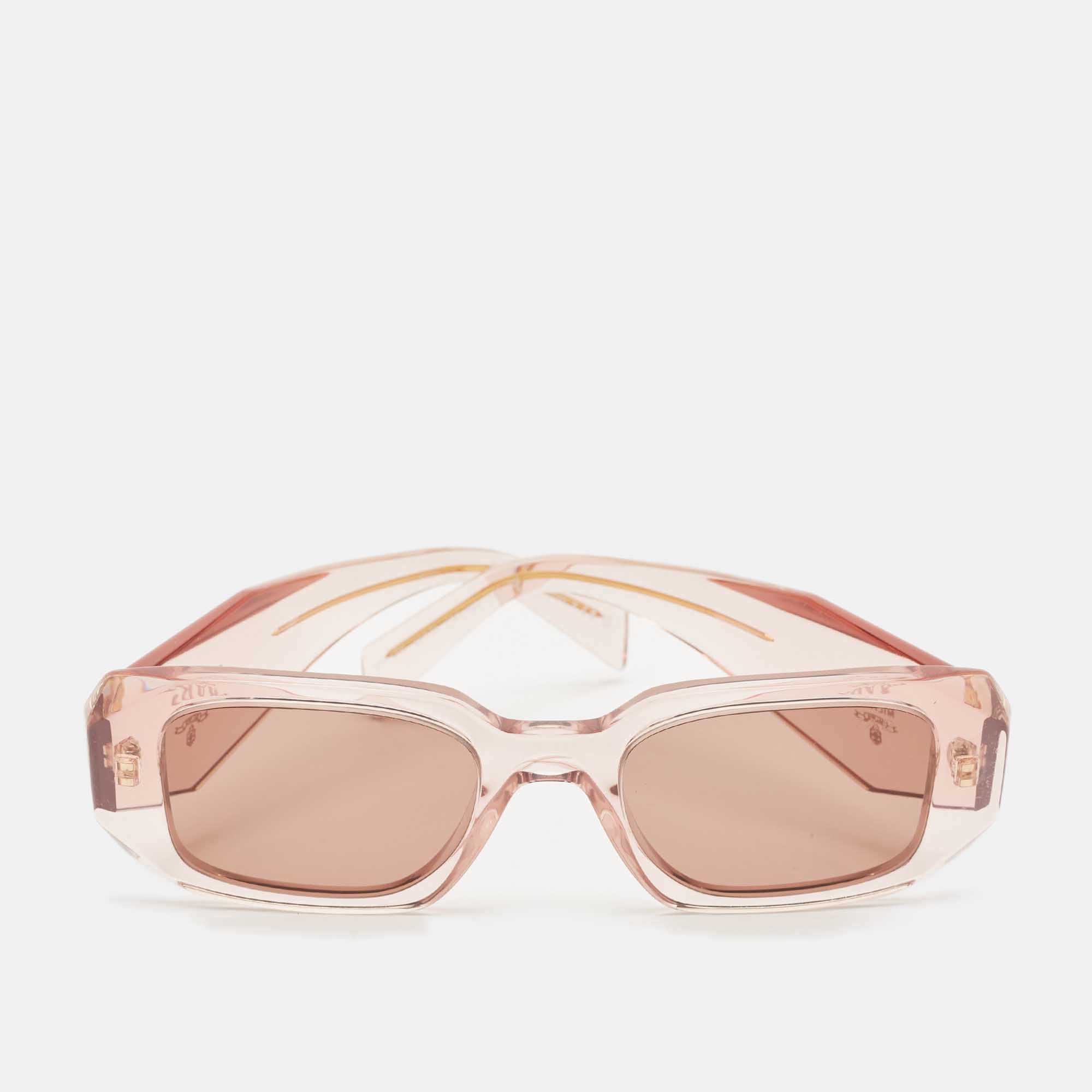 

Prada Peach SPR17W Symbole Rectangle Sunglasses, Orange