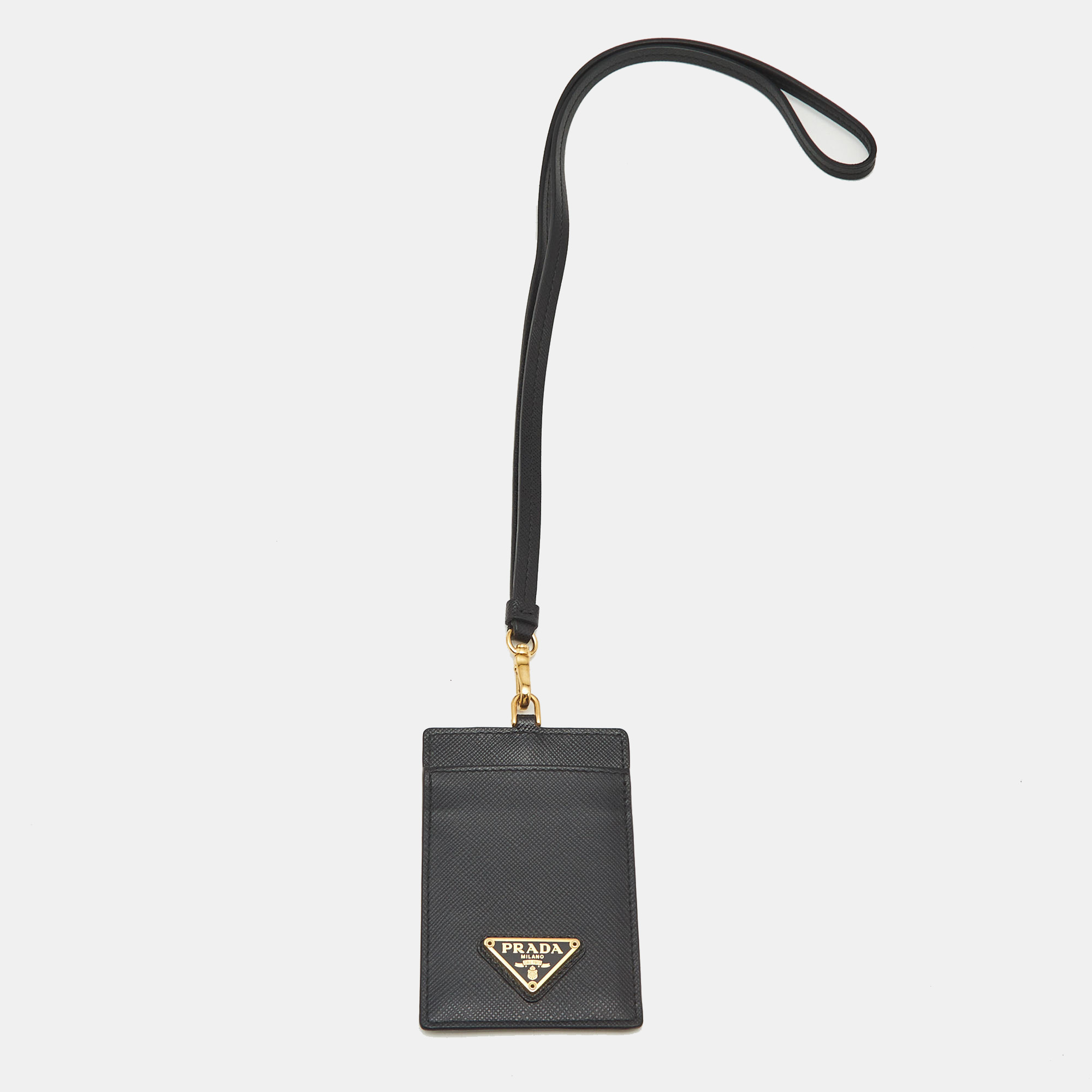

Prada Black Saffiano Leather Badge Holder