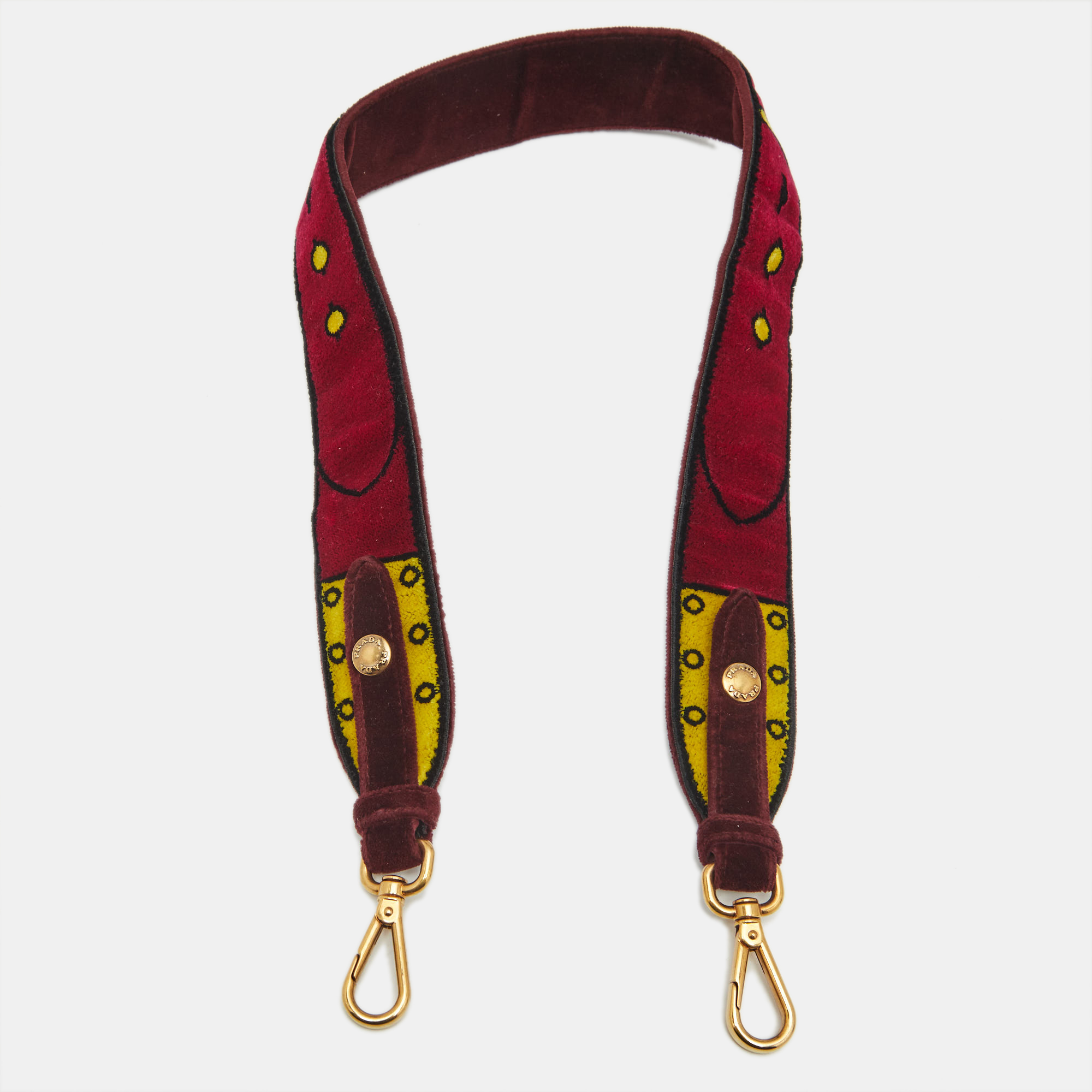 

Prada Magenta Velvet Patterned Velour Shoulder Bag Strap, Pink