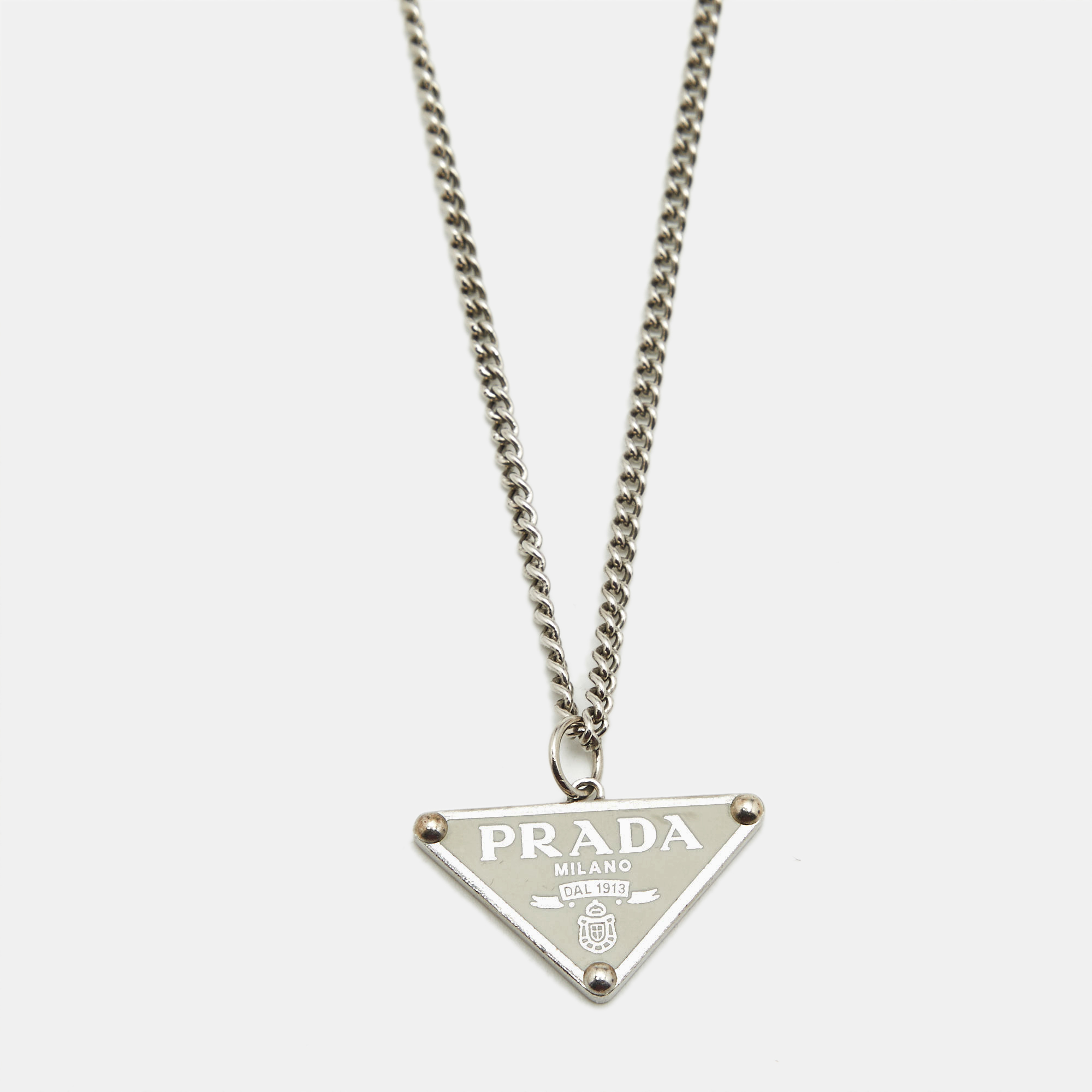 

Prada Symbole Enamel Sterling Silver Pendant Necklace