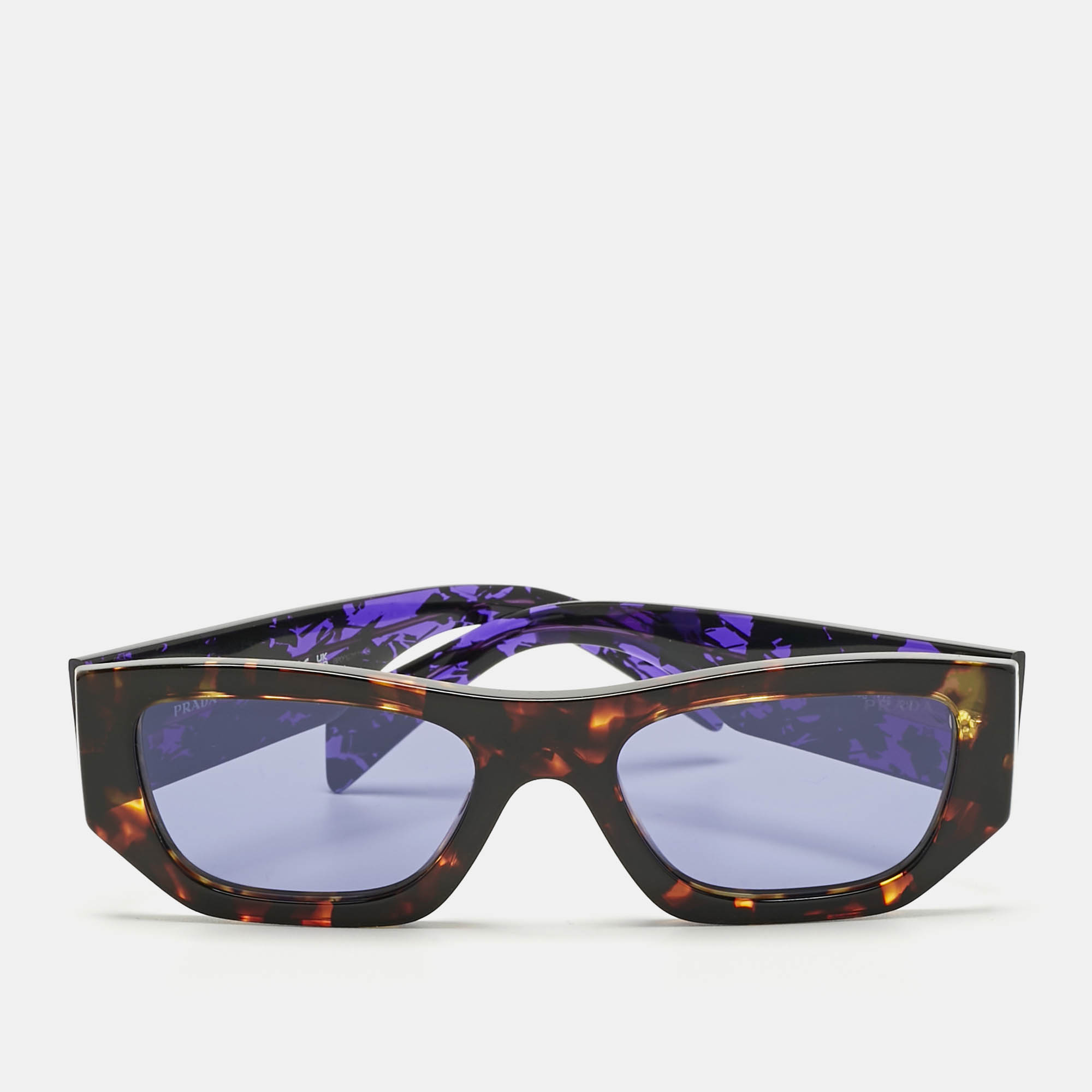 

Prada Tortoise Brown/Purple SPR A01 Rectangle Sunglasses