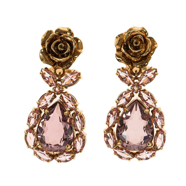 Prada Rose Crystal Earrings