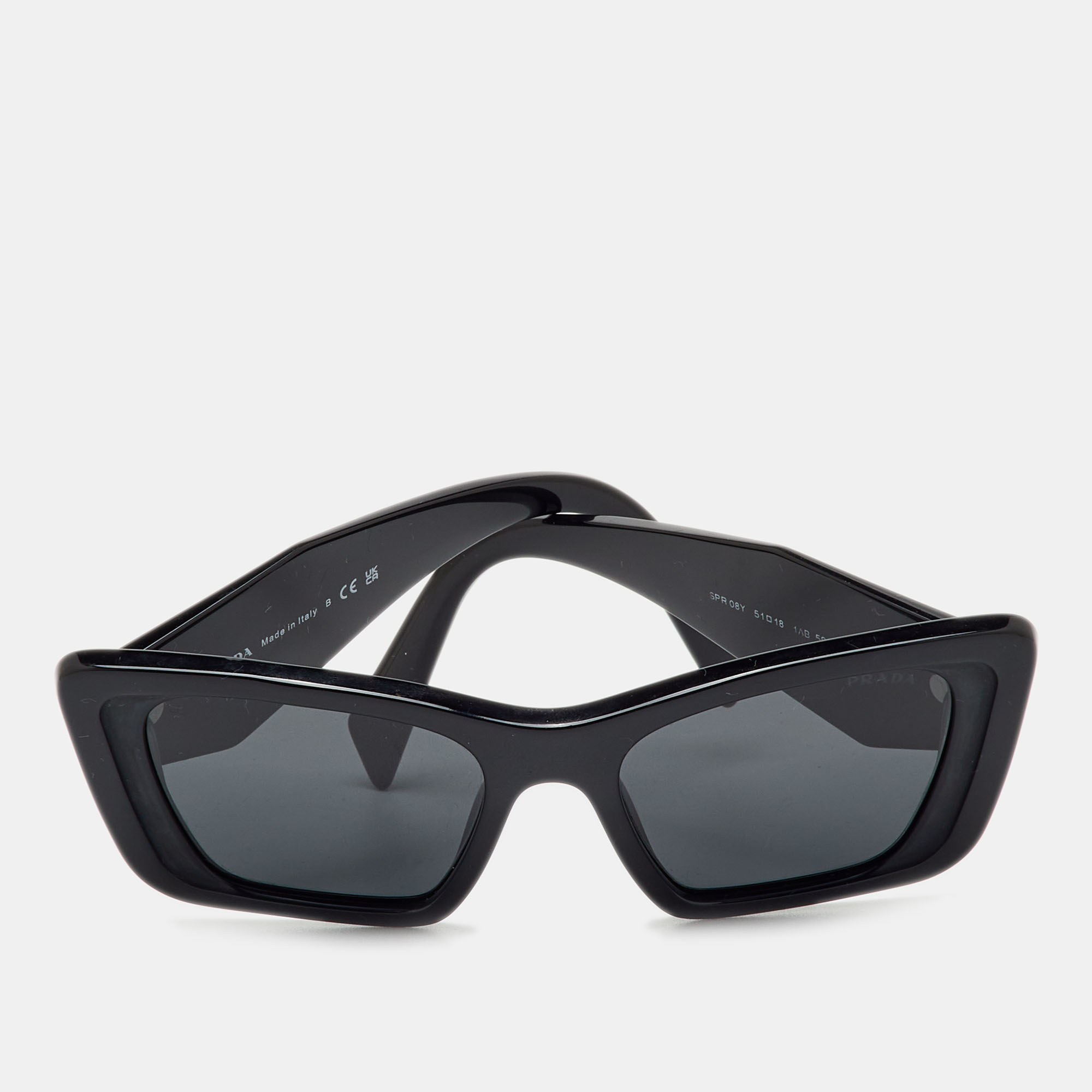 

Prada Black SPR08Y Symbole Cat Eye Sunglasses