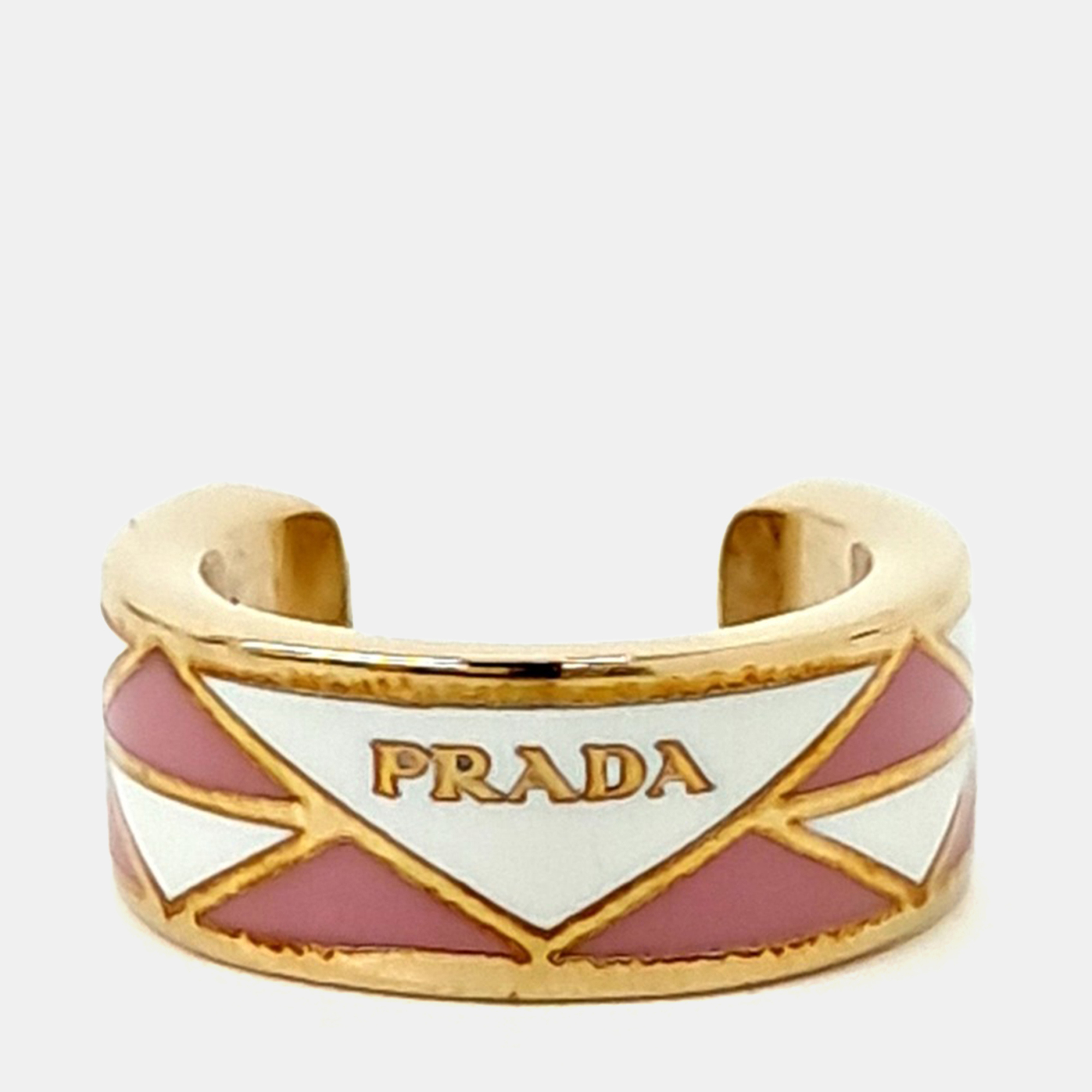 

Prada Gold Tone Multi Ear Cuff, Multicolor