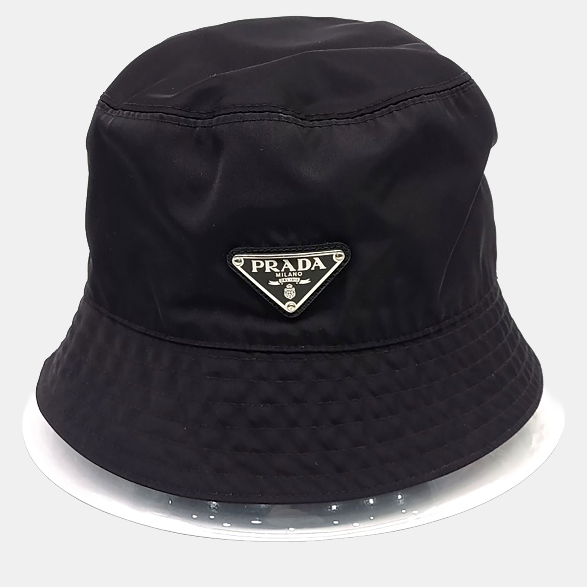 Pre-owned Prada Black Nylon Bucket Hat
