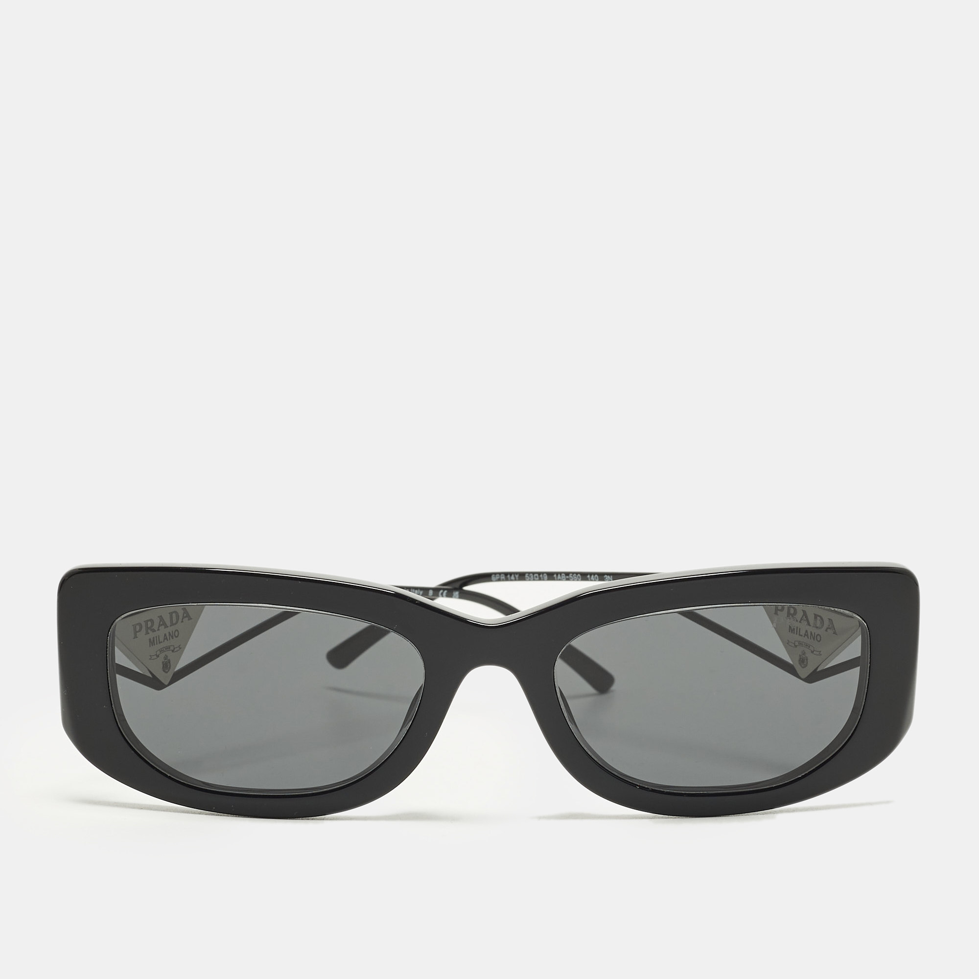 

Prada Black SPR 14Y Triangle Logo Rectangle Sunglasses