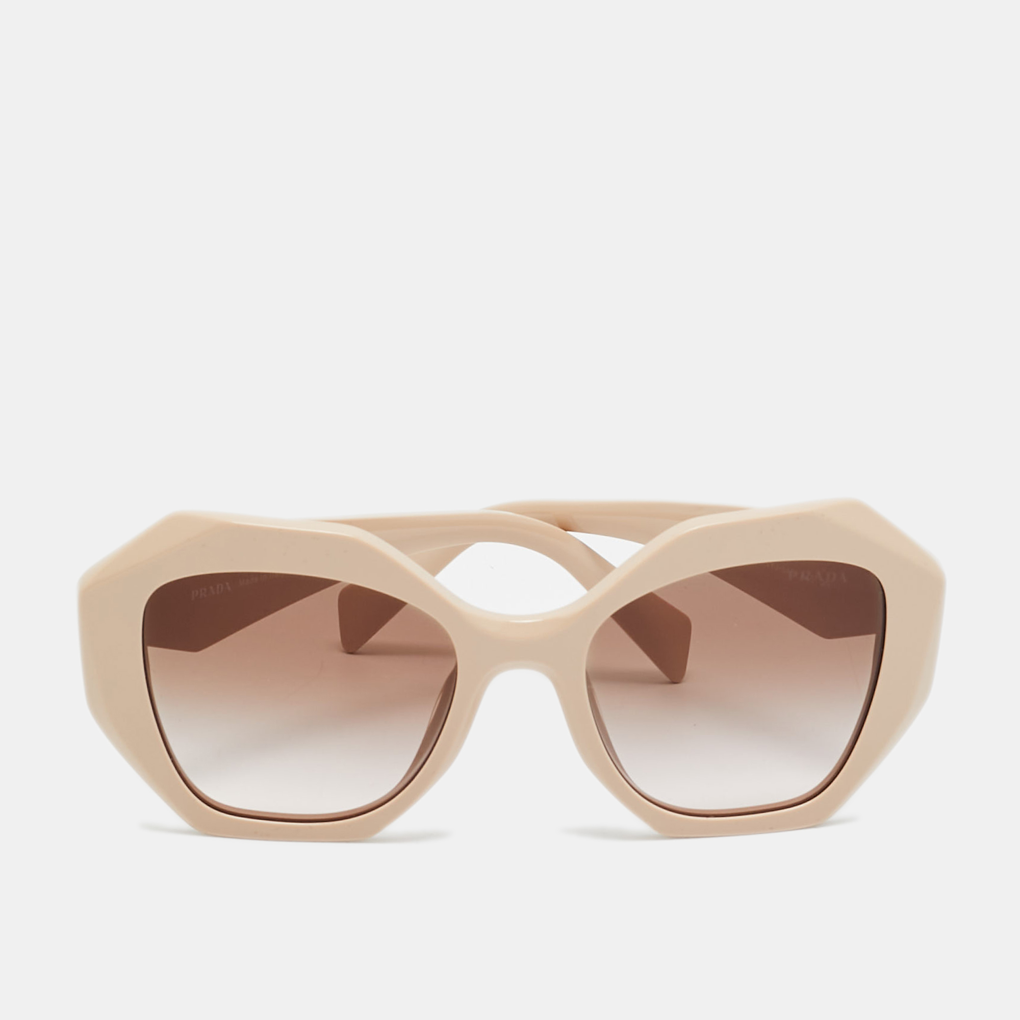 

Prada Beige/Brown Gradient SPR 16W Geometric Sunglasses