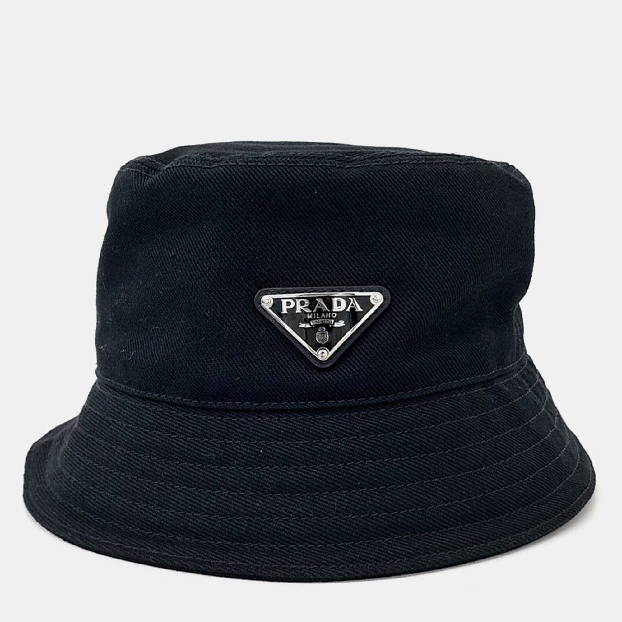 

Prada Black Cotton Bucket Hat