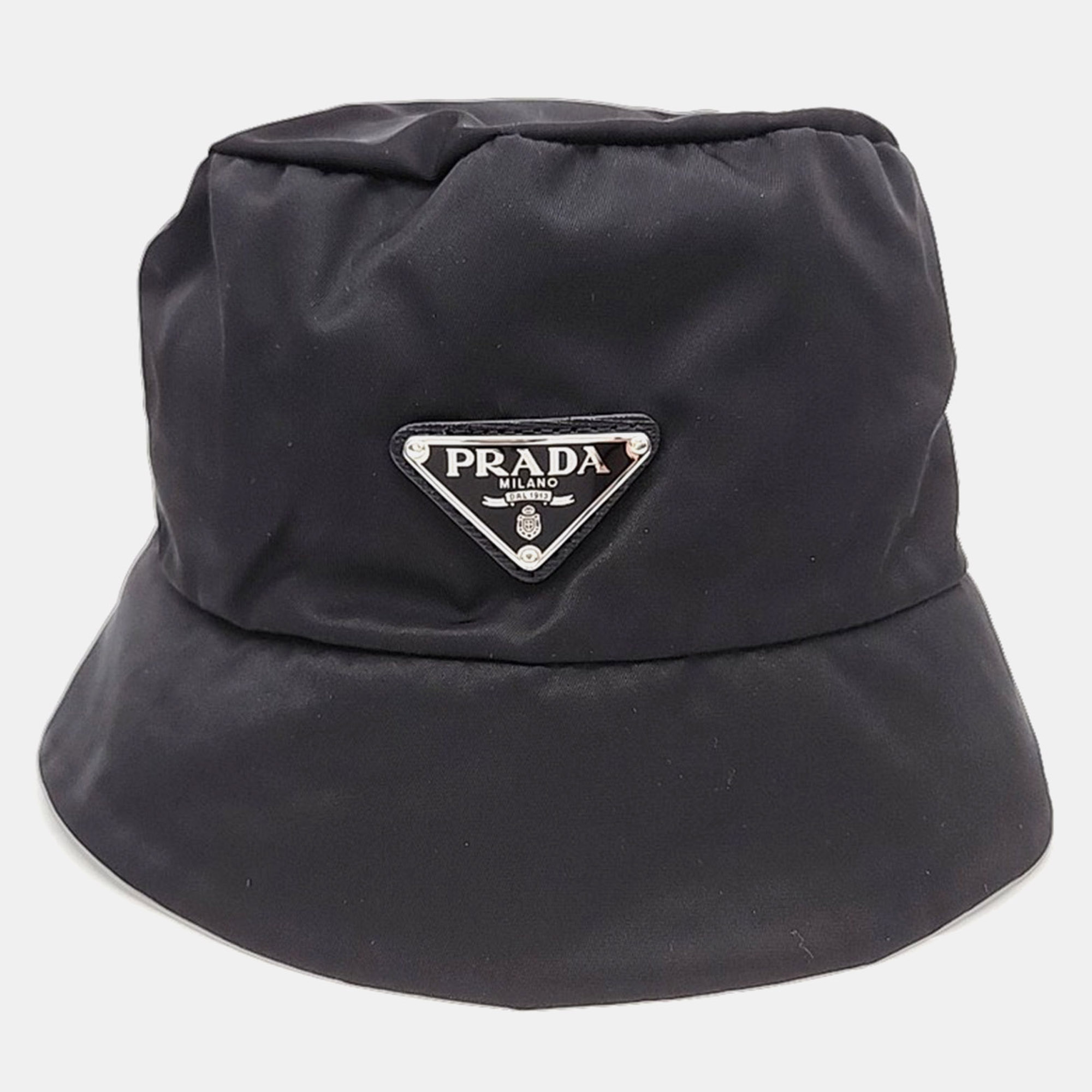 Pre-owned Prada X Adidas Re-nylon Bucket Hat In Black