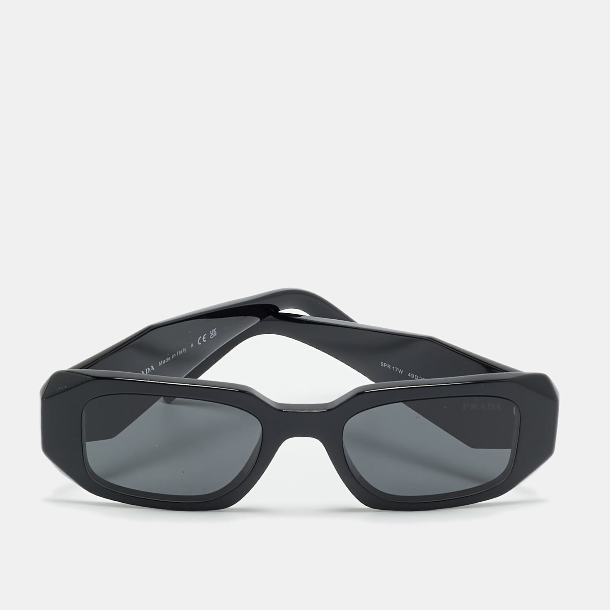 

Prada Black SPR 17W Symbole Rectangle Sunglasses