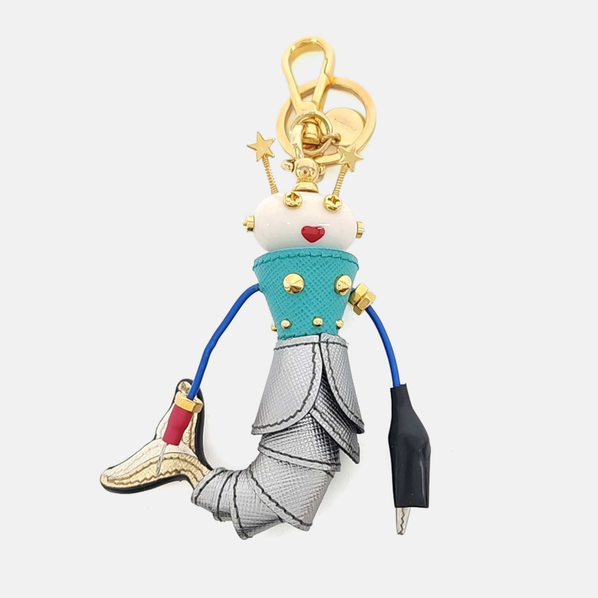 

Prada Multicolor Leather, Resin Robot Backpack Keychain