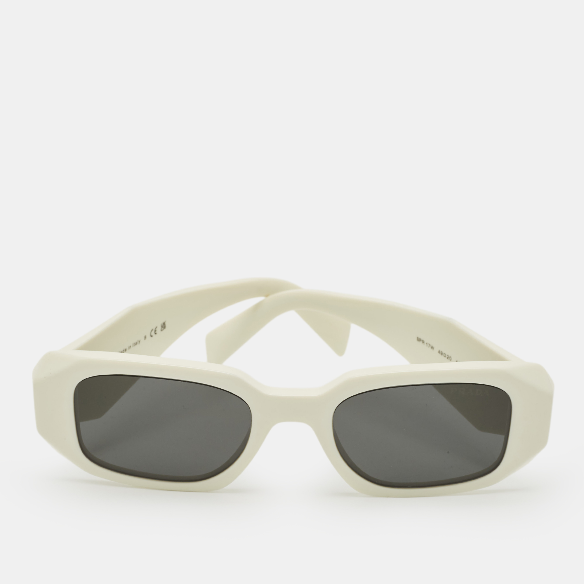 

Prada White/Black SPR 17W Symbole Rectangle Sunglasses