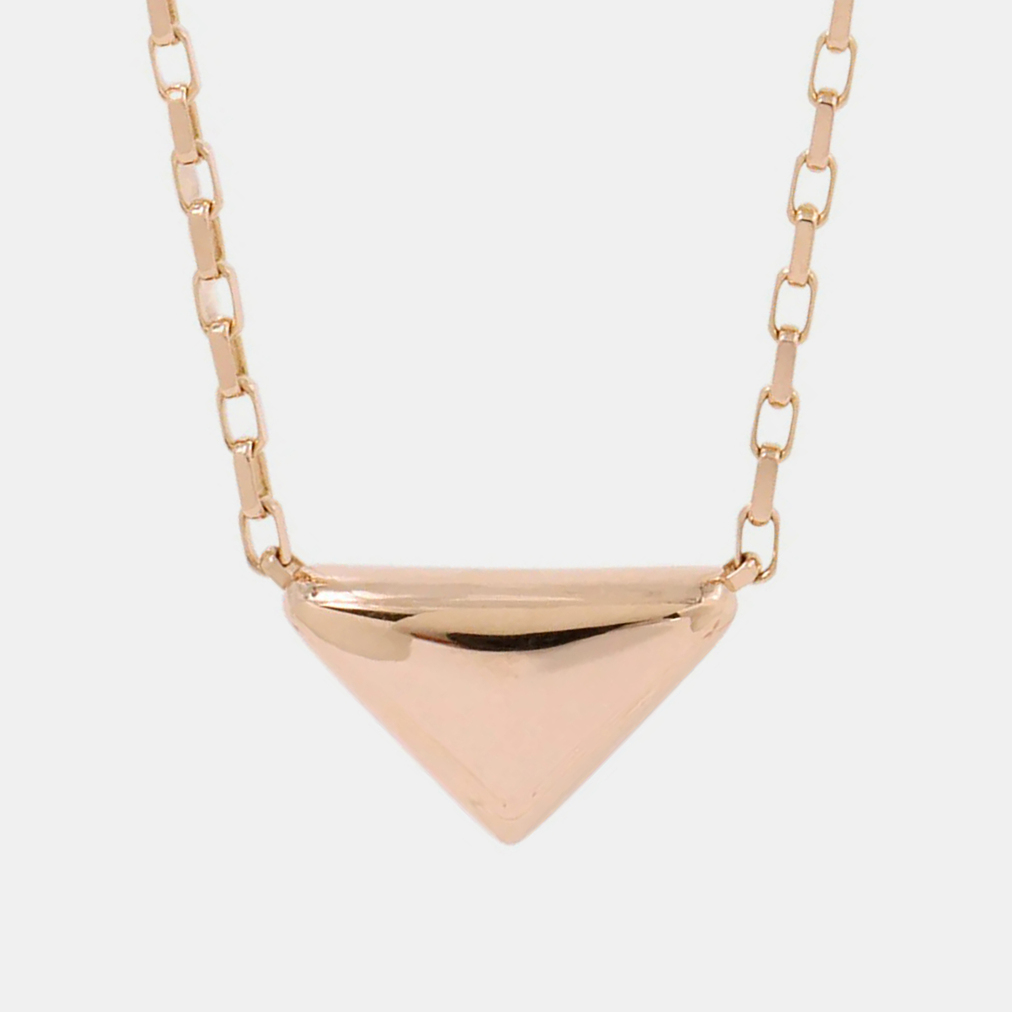 

Prada Mini Triangle Pendant Necklace 18K Pink Gold