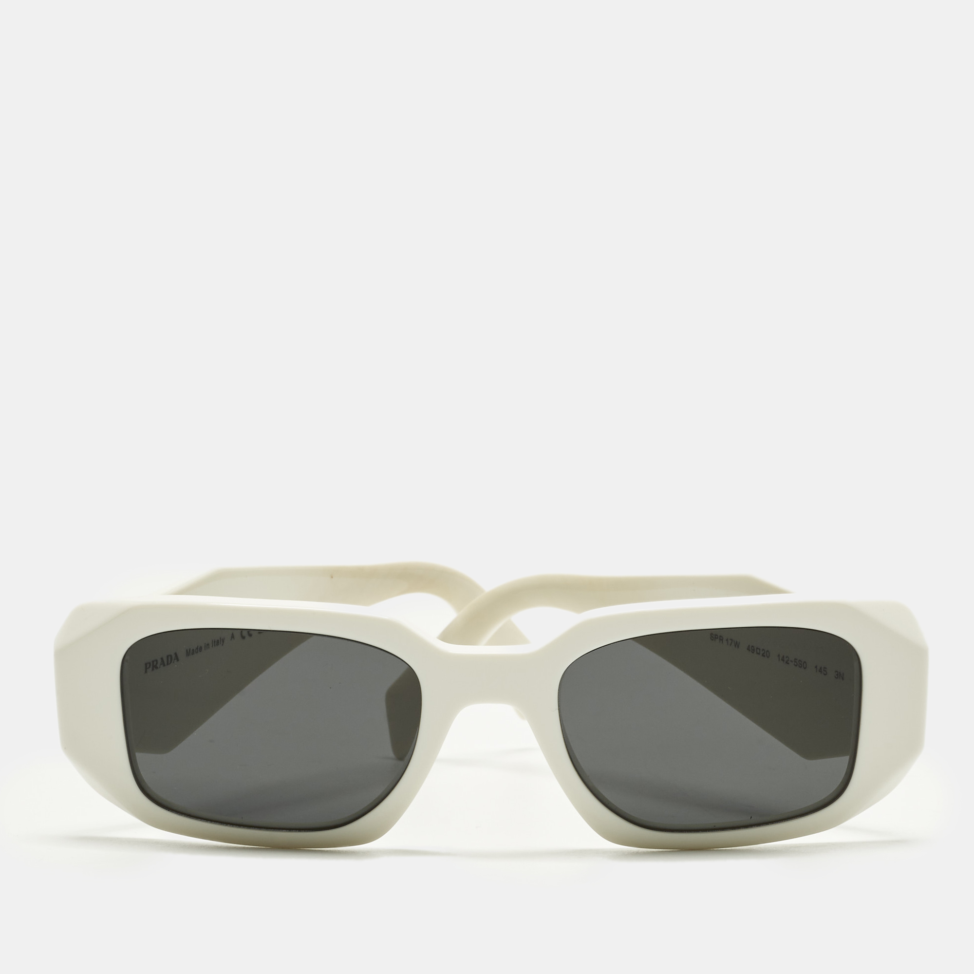

Prada White/Black SPR 17W Symbole Rectangle Sunglasses