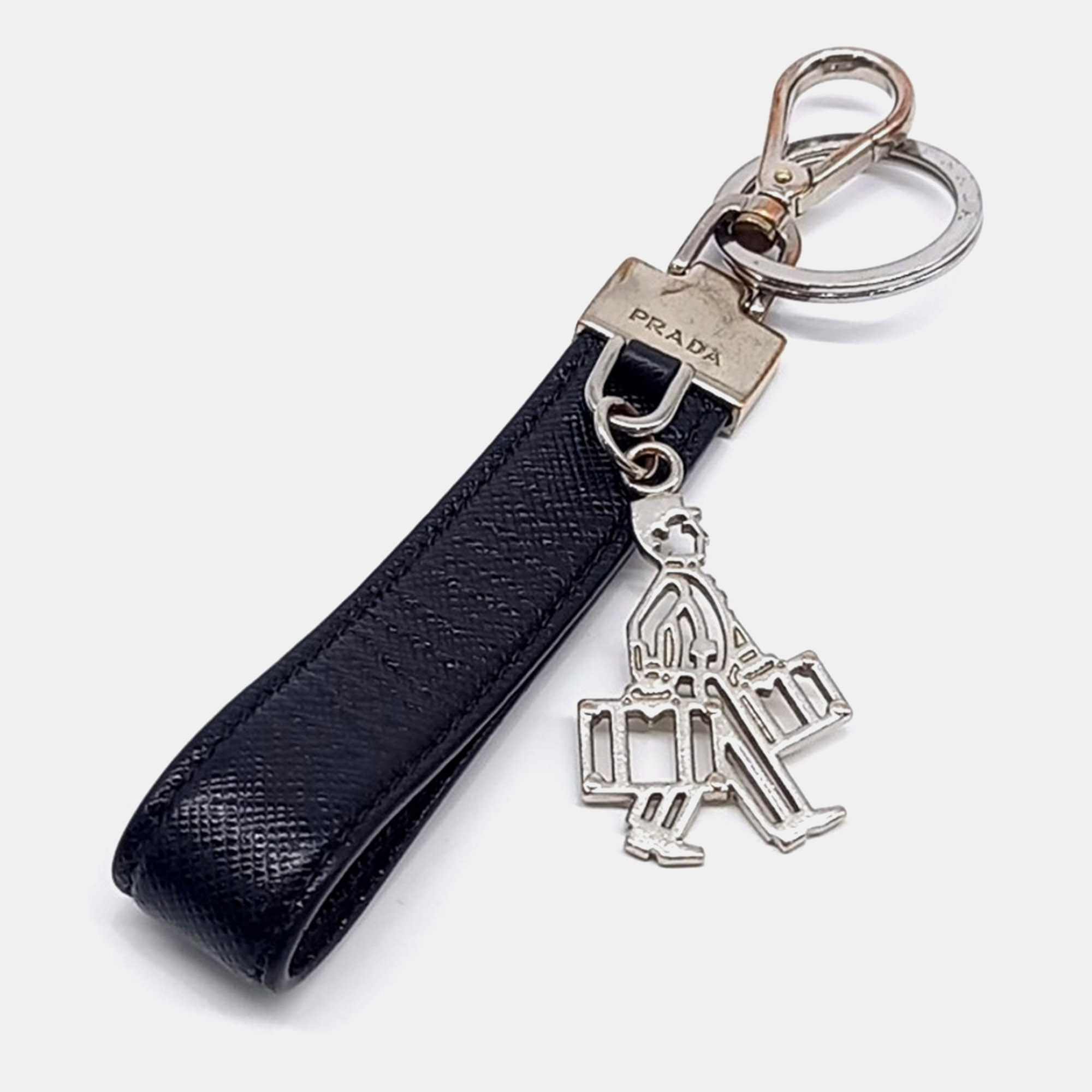 

Prada Saffiano Keyring And Bag Charm, Black