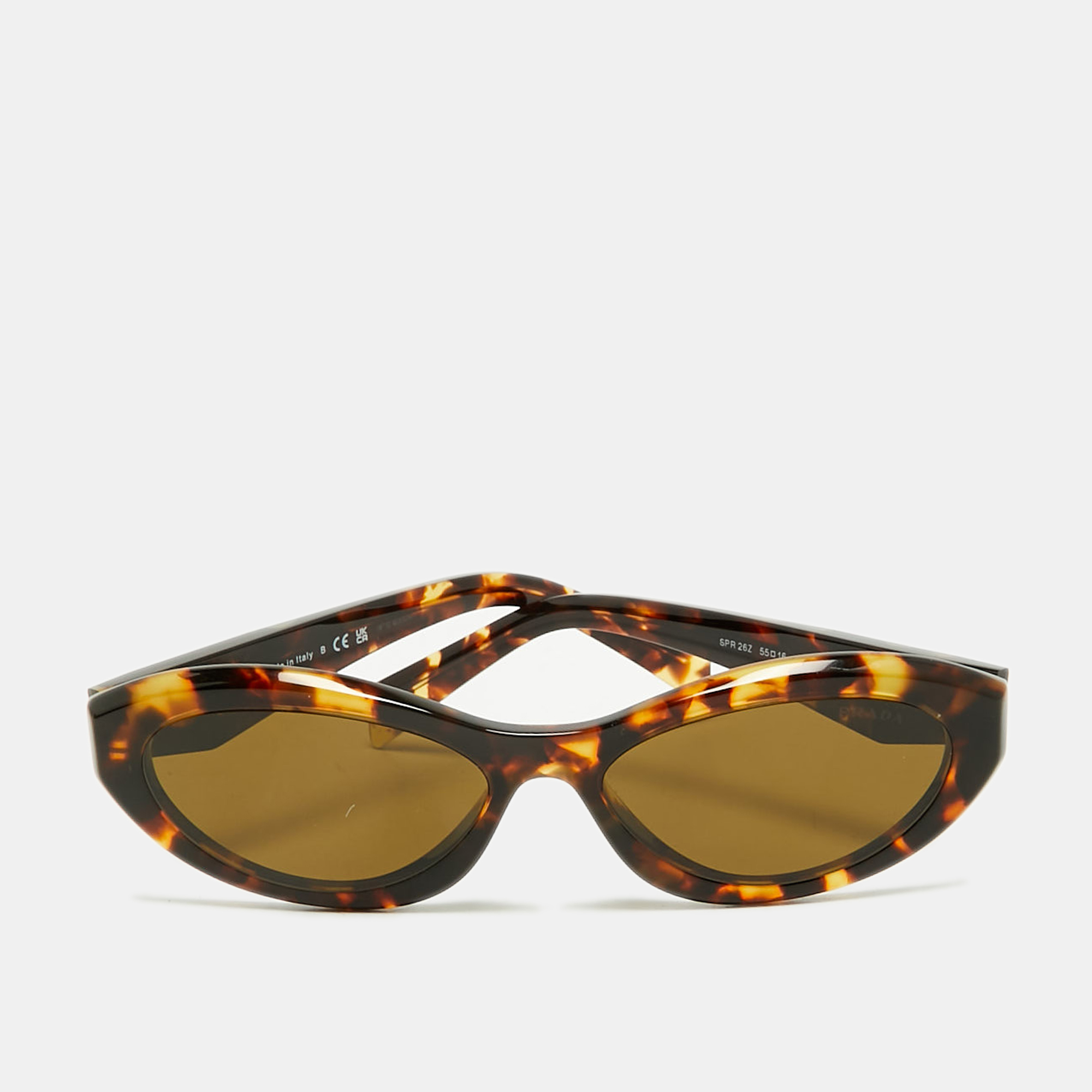 

Prada Tortoise Brown SPR 26Z Frame Oval Sunglasses
